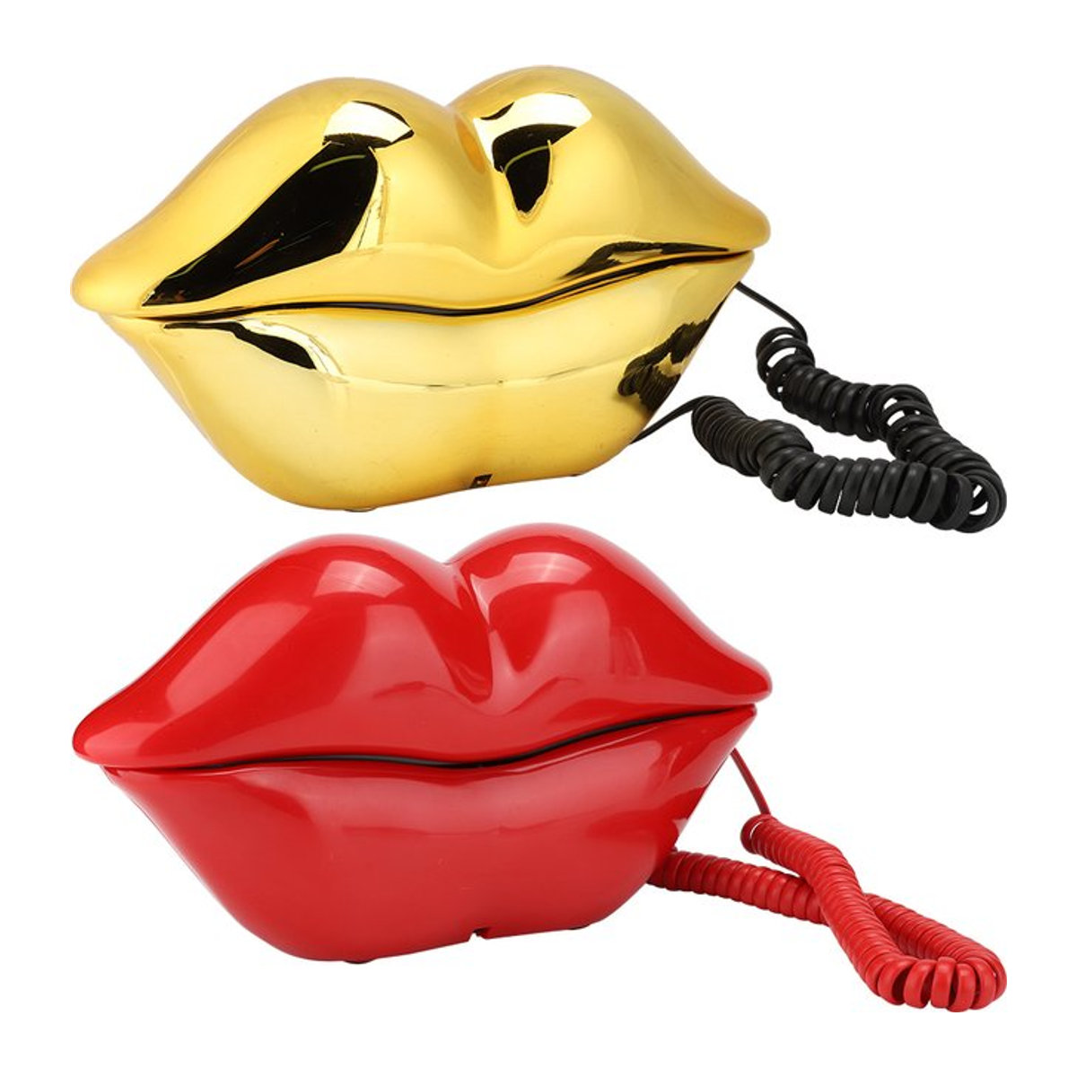 Qiilu Multifunktionales Desktop-Telefon WX-3016 in Rot und Mehrfarbig mit Lippen-Design - Bild 1