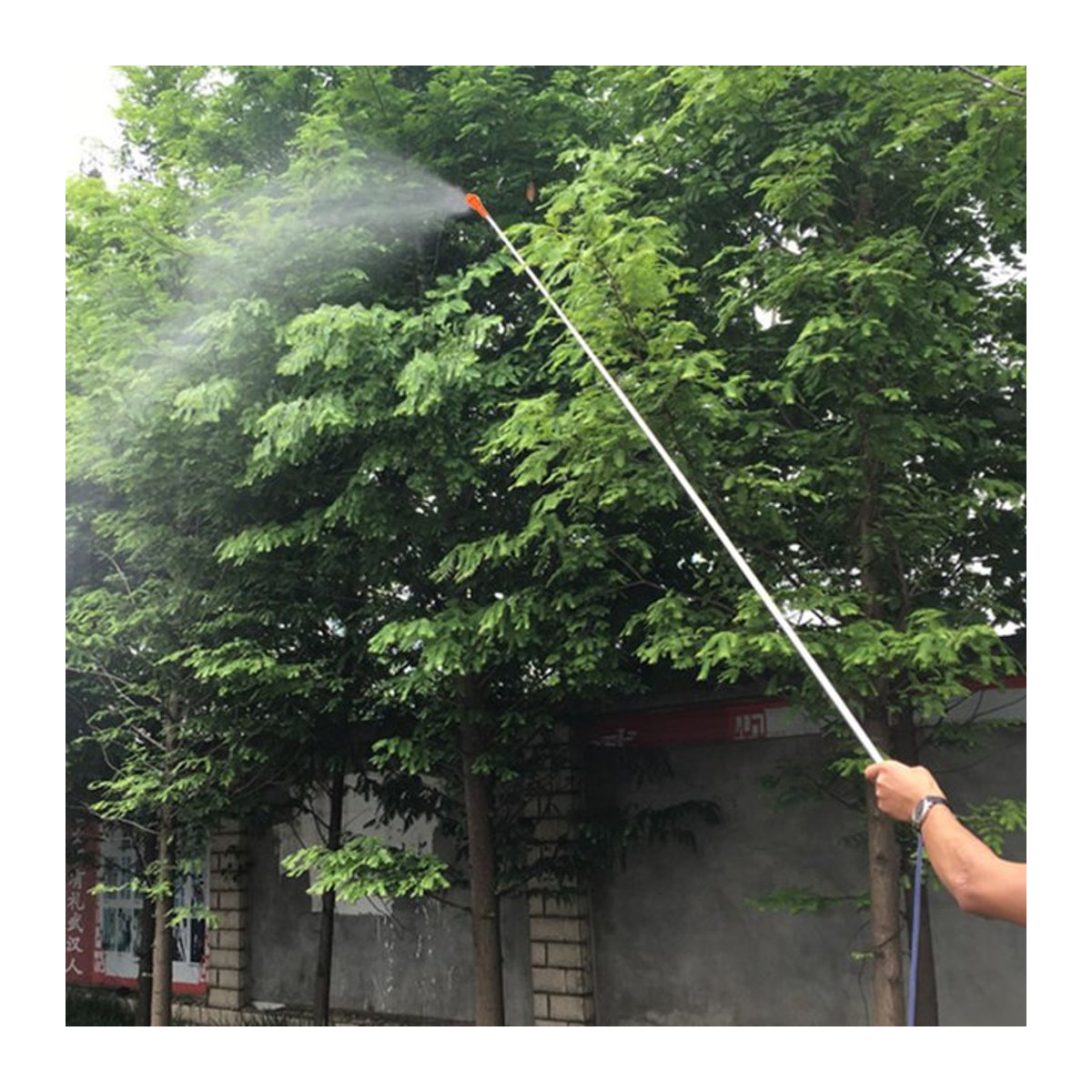 Qiilu Teleskop-Sprühgerät aus Edelstahl mit 2,6 m Verlängerungsrohr und Multifunktions-Bewässerungsdüse für Garten und Landwirtschaft - Bild 1