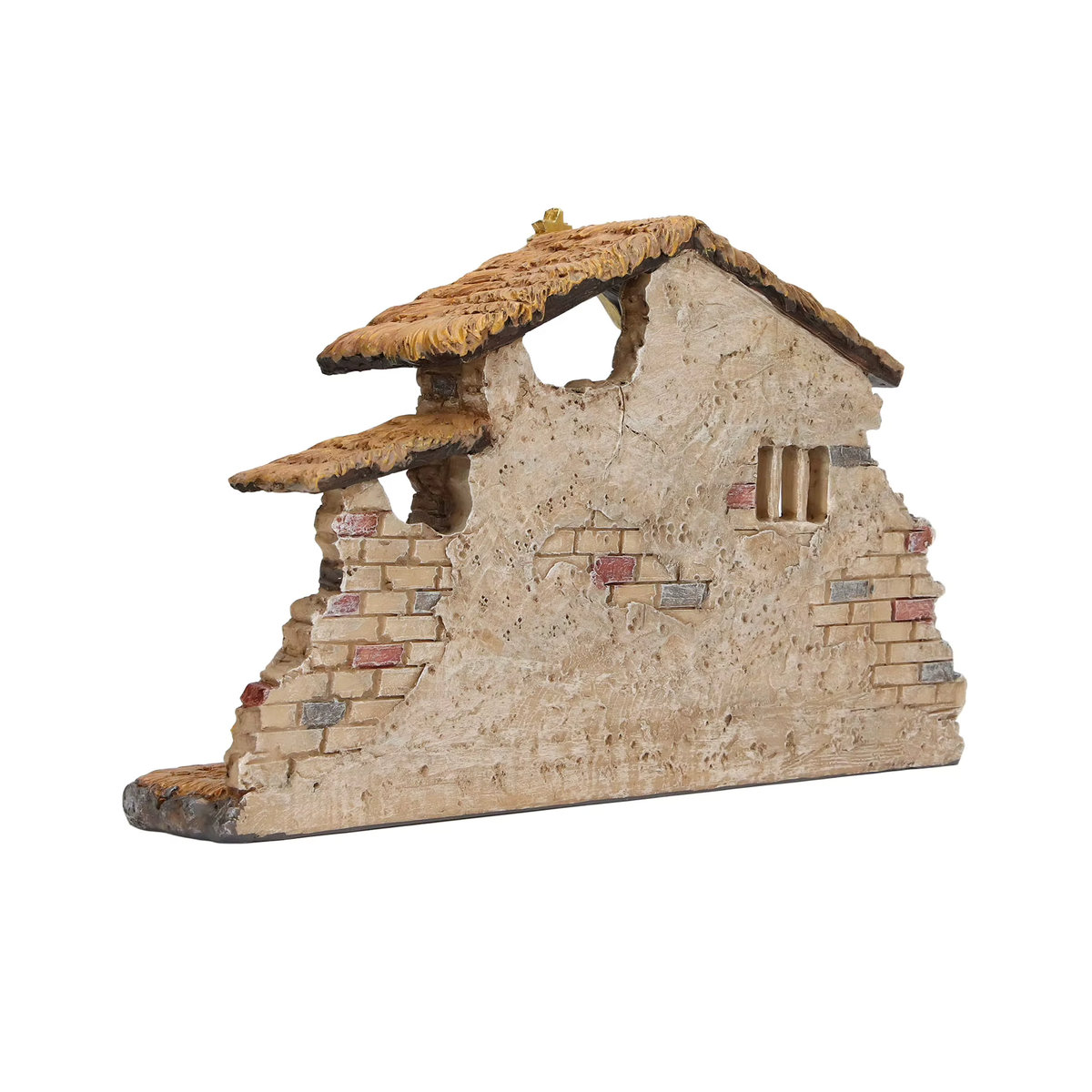 Qiilu Weihnachtskrippe Stall in Beige aus Kunstharz für die Desktop-Dekoration - Bild 4