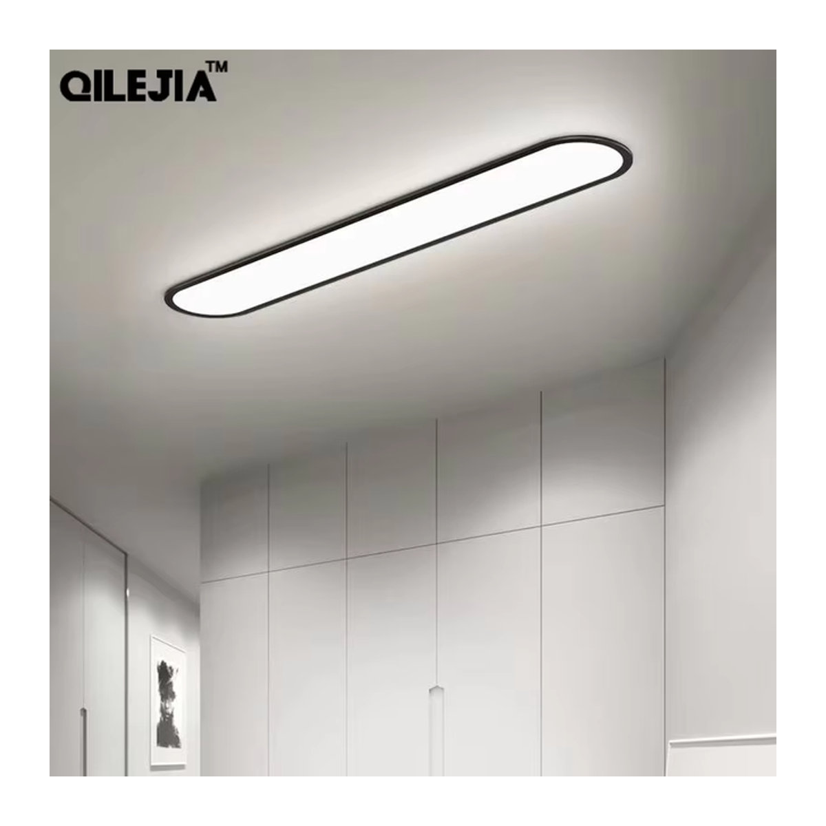 QILEJIA LED Deckenlampe Ultra-thin in Schwarz für Flur, Schlafzimmer und Balkon - Bild 1