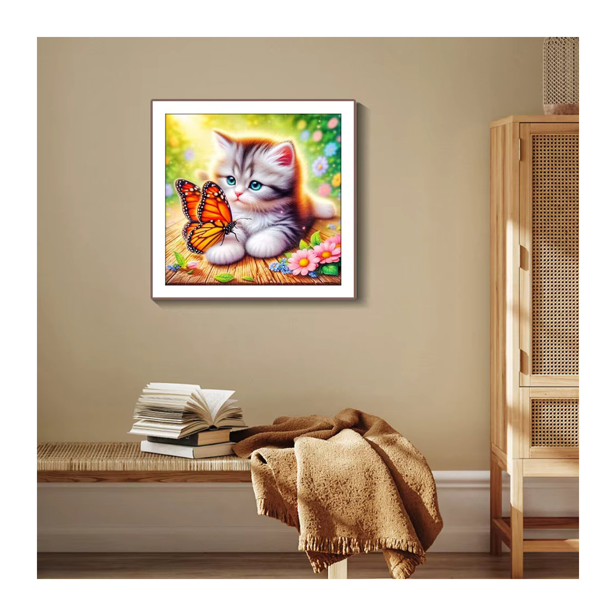 QIZITENG 5D Diamant Malerei DIY Set mit Tier-Motiven Hund Tiger Katze in Mehrfarbig - Bild 2