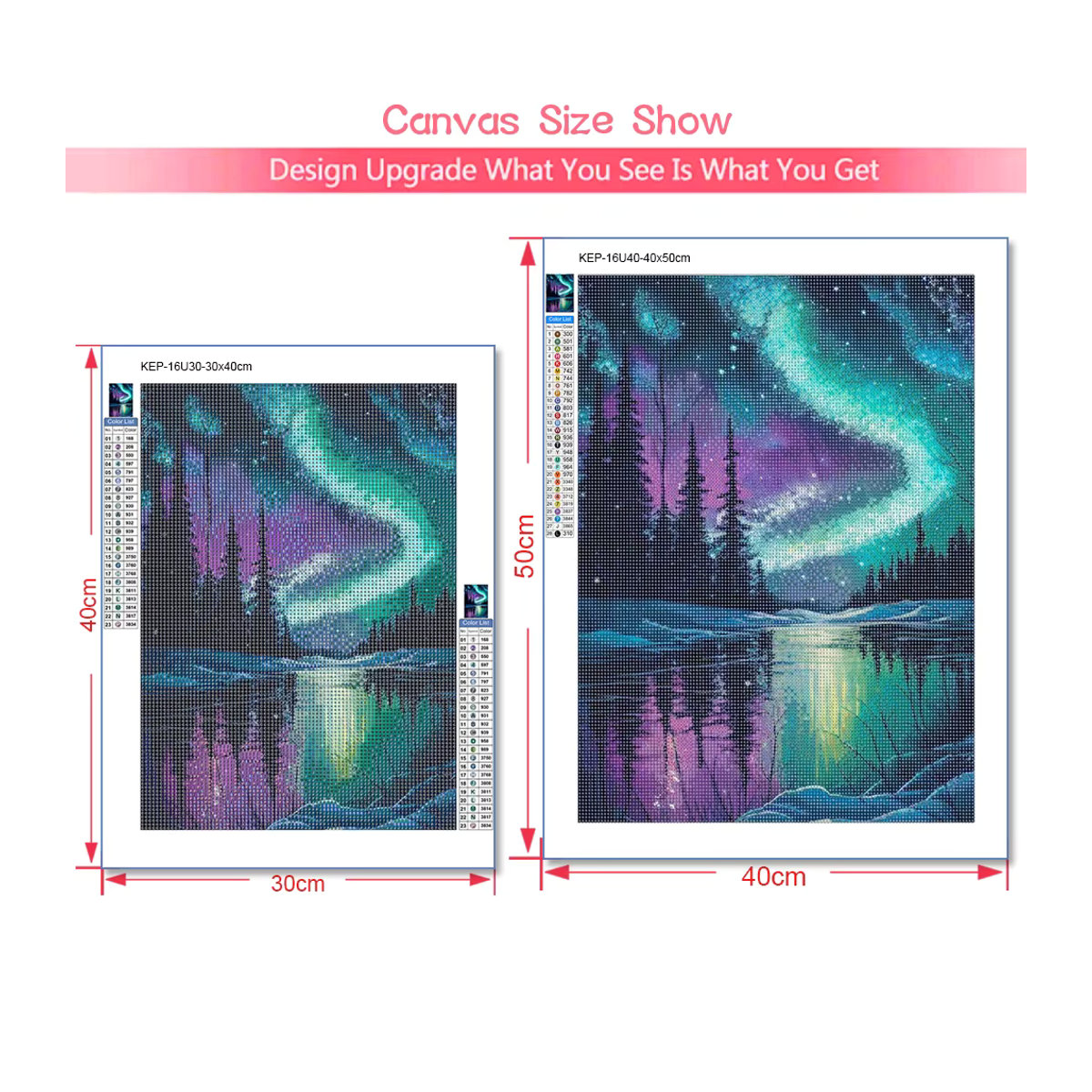 QIZITENG 5D Diamant Malerei Set Aurora Landschaft Mosaik Stickerei mit Vollrunden Strass Steinen in Mehrfarbig - Bild 4