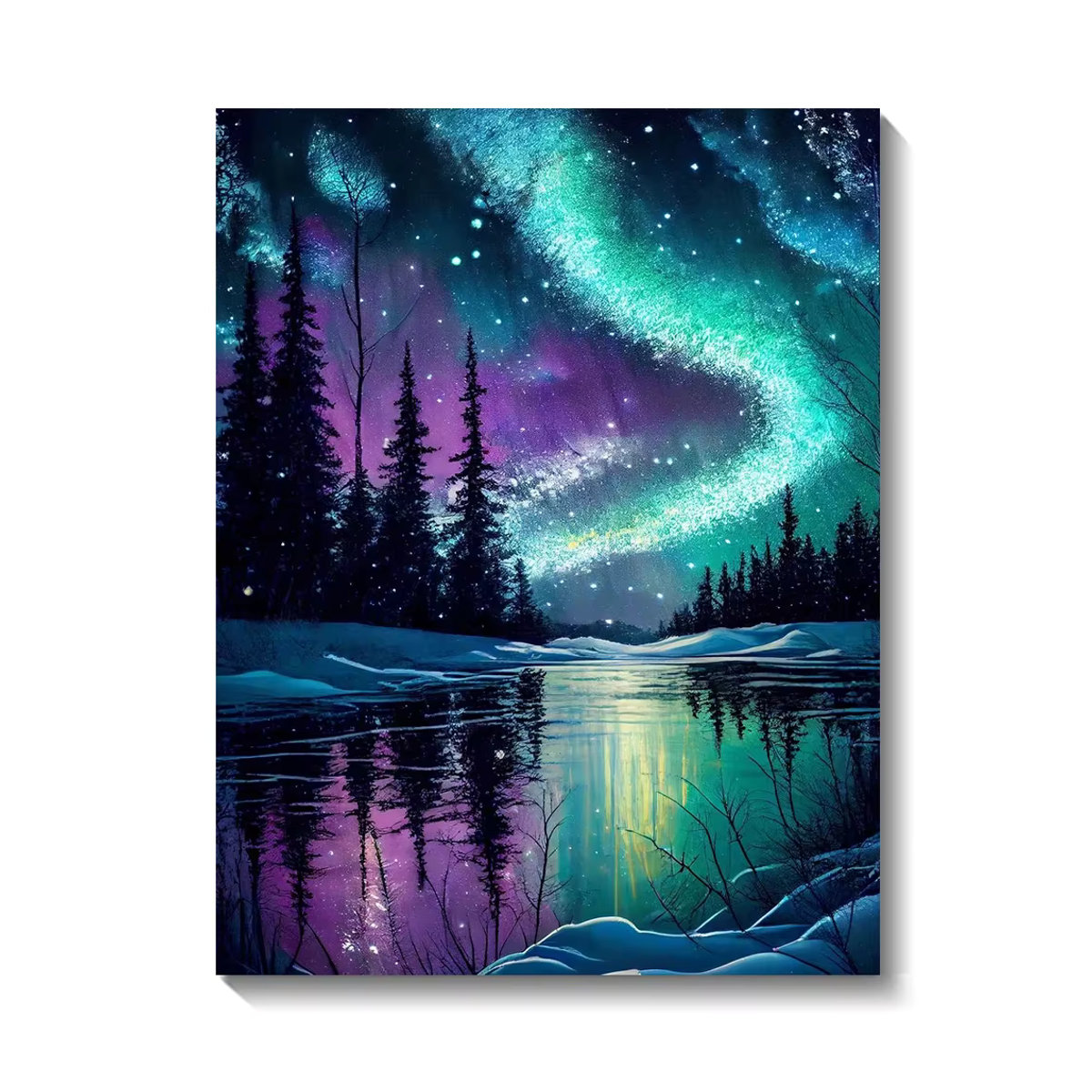 QIZITENG 5D Diamant Malerei Set Aurora Landschaft Mosaik Stickerei mit Vollrunden Strass Steinen in Mehrfarbig - Bild 5