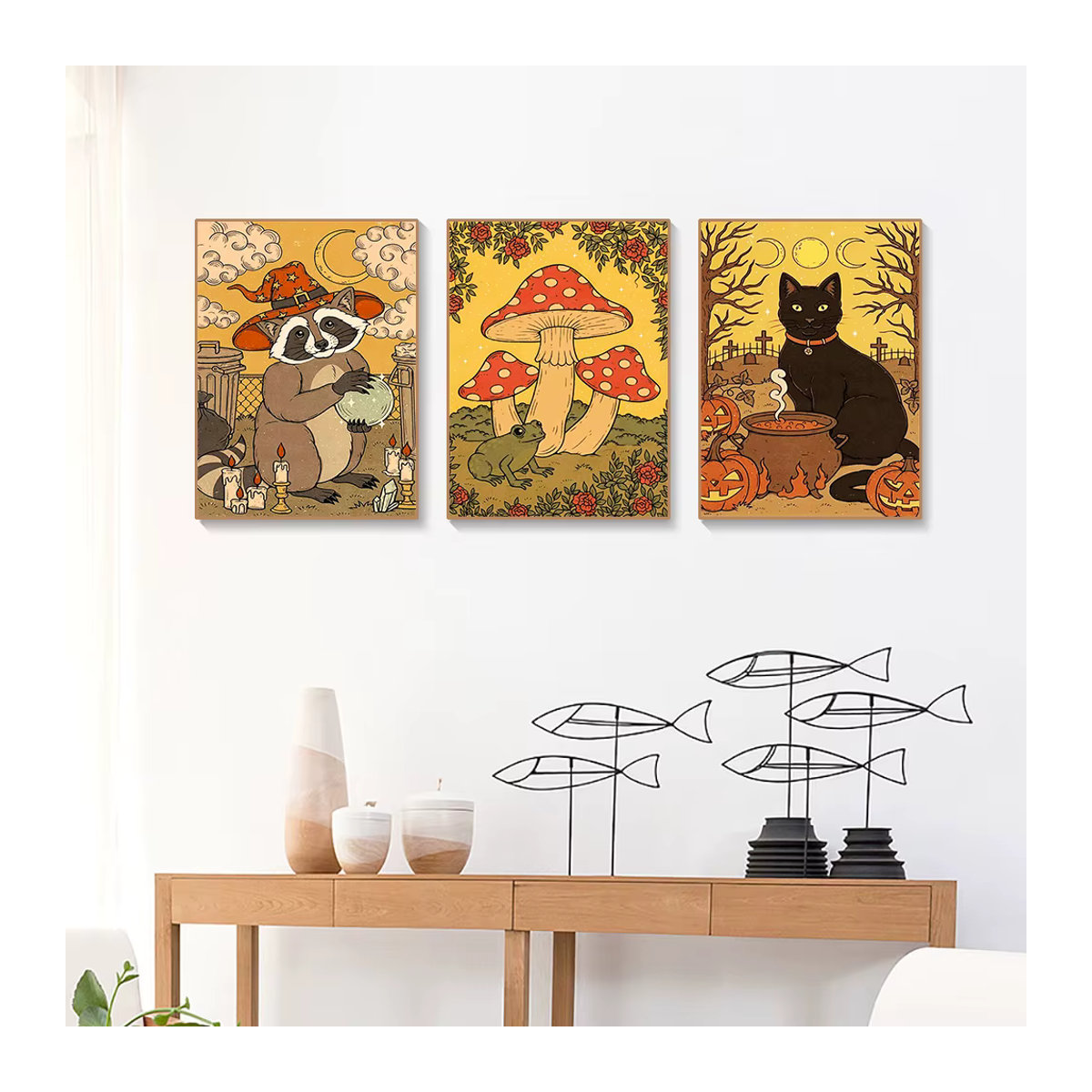 QIZITENG 5D Diamantmalerei Tarotkarten Katze und Waschbär Mosaik Kunst Set in Mehrfarbig für Wandmontage - Bild 2