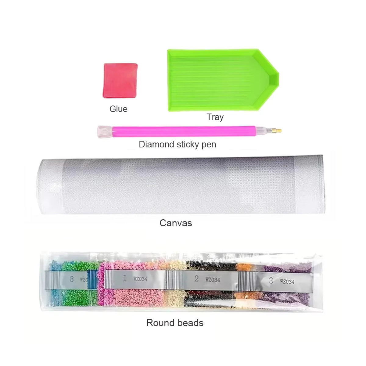 QIZITENG 5D DIY Diamant Malerei Set Papagei Motiv mit runden Steinen in Mehrfarbig als Wandmontage Stickerei Kit - Bild 4