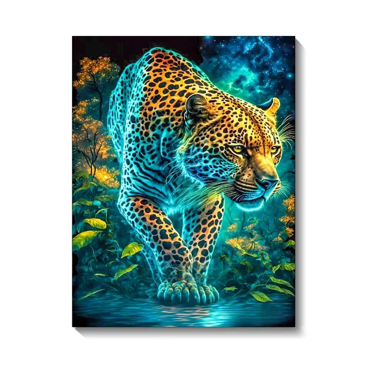 QIZITENG Diamant-Malerei-Set mit Leopardenmuster für Erwachsene, 5D Mosaik-DIY-Set in Mehrfarbig, runde Wanddekoration - Bild 4