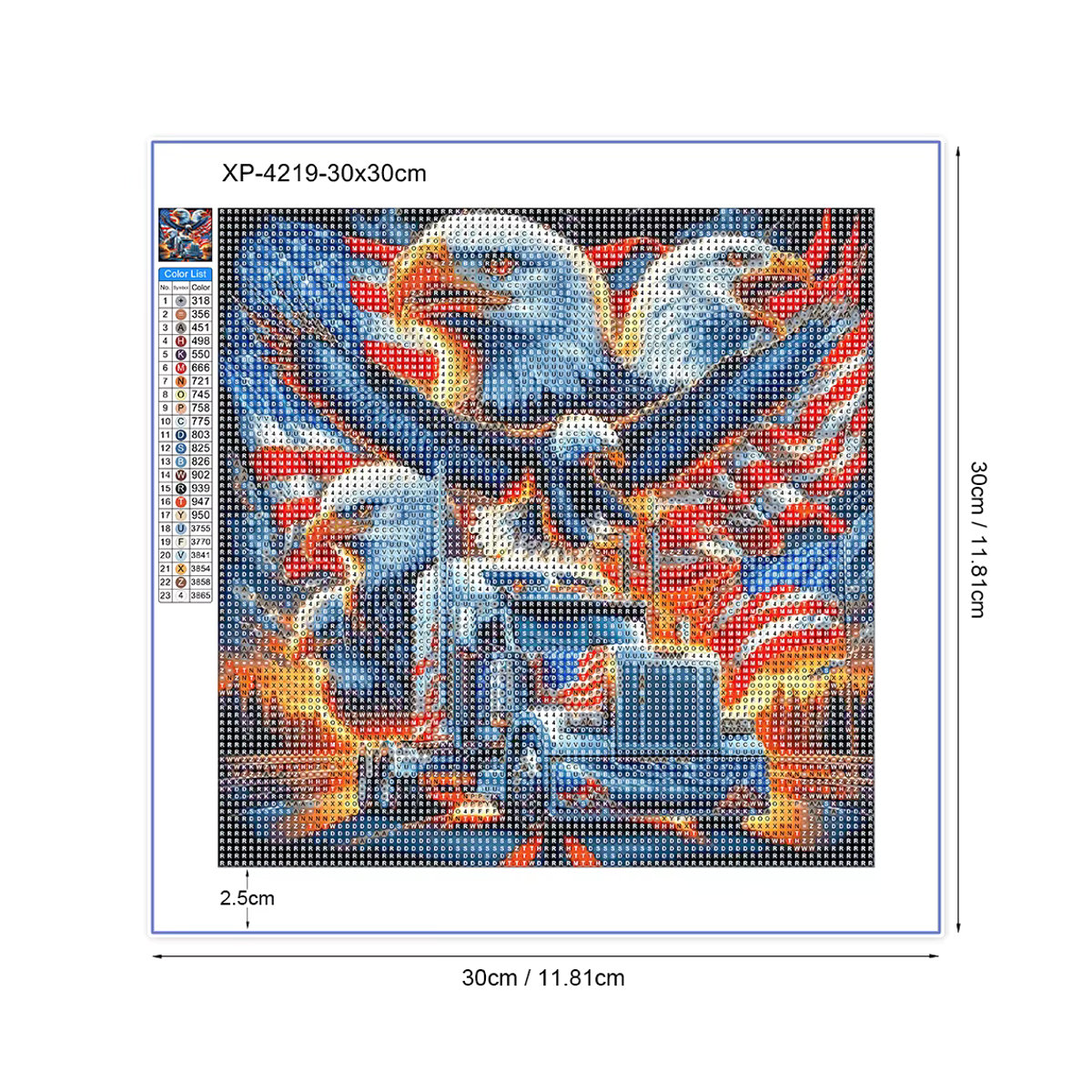 QIZITENG Diamant-Malset Landschaft mit Adler und Nationalflagge in Mehrfarbig - Bild 4