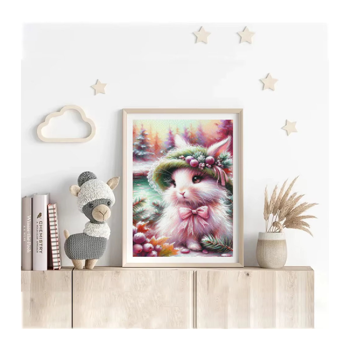 QIZITENG Diamantmalerei DIY Set mit Cartoon Tieren und süßen Mädchen als Mosaik Kreuzstich Dekoration in Mehrfarbig - Bild 2