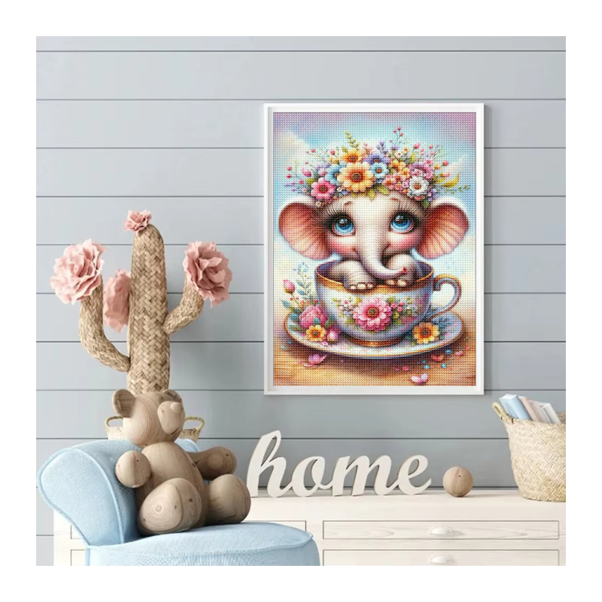 QIZITENG Diamantmalerei DIY Set mit Cartoon Tieren und süßen Mädchen als Mosaik Kreuzstich Dekoration in Mehrfarbig - Bild 3