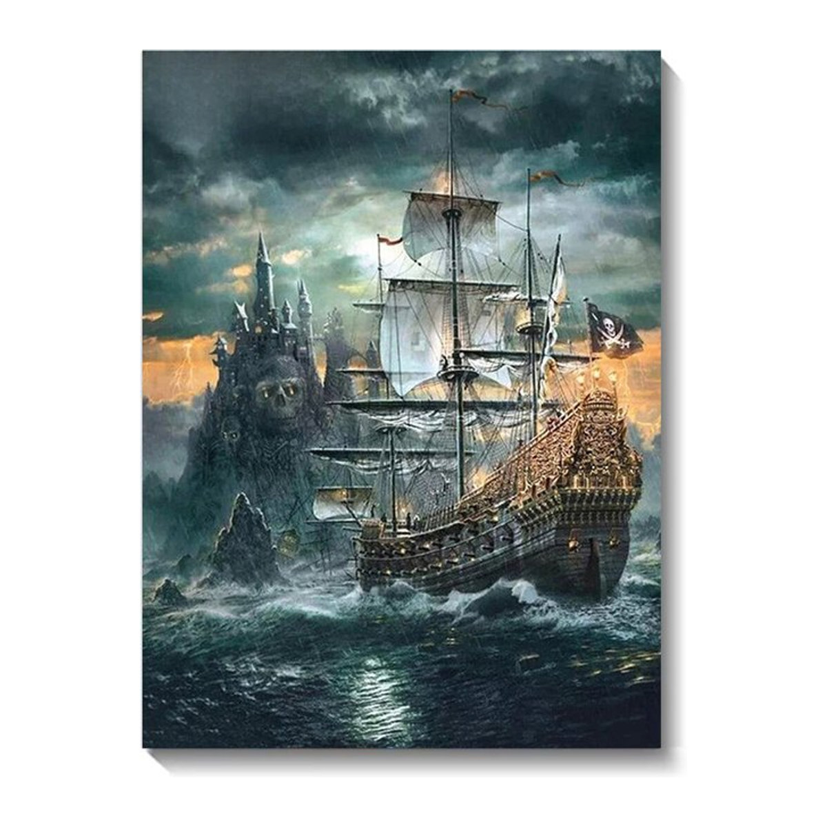 QIZITENG Diamantmalerei Set Segelboot Landschaft Motiv in Mehrfarbig, DIY Mosaik Handwerk Wandkunst für Erwachsene und Anfänger, B/H: 40 x 30 cm - Bild 1