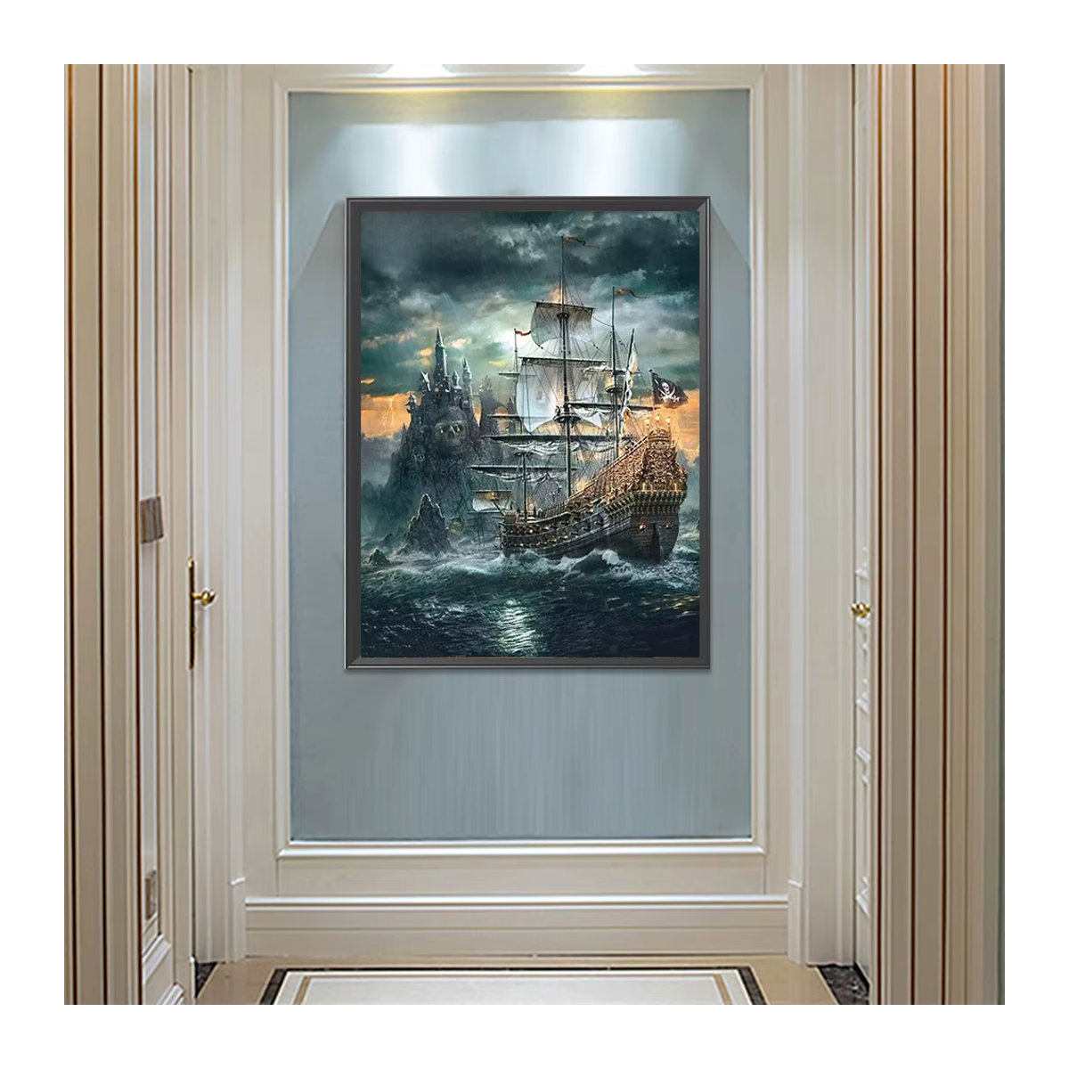 QIZITENG Diamantmalerei Set Segelboot Landschaft Motiv in Mehrfarbig, DIY Mosaik Handwerk Wandkunst für Erwachsene und Anfänger, B/H: 40 x 30 cm - Bild 2