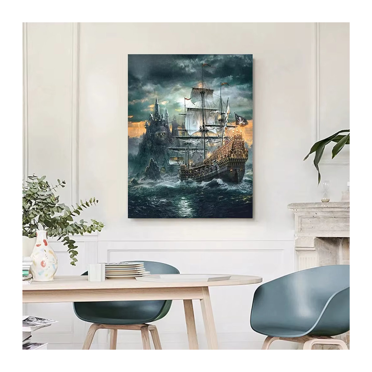 QIZITENG Diamantmalerei Set Segelboot Landschaft Motiv in Mehrfarbig, DIY Mosaik Handwerk Wandkunst für Erwachsene und Anfänger, B/H: 40 x 30 cm - Bild 3