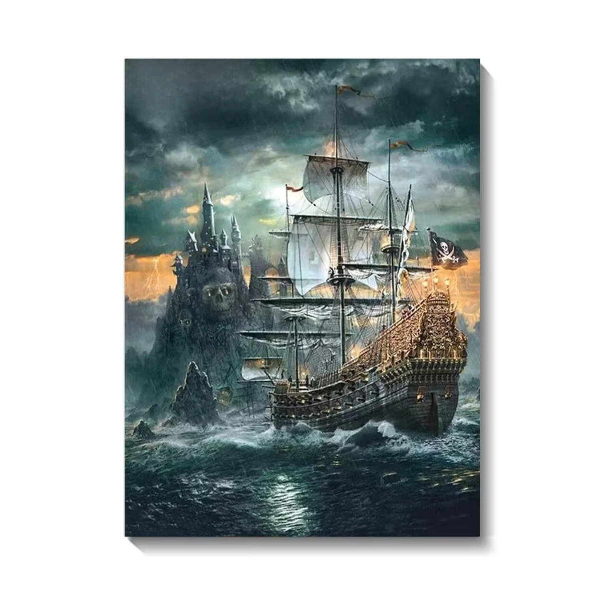 QIZITENG Diamantmalerei Set Segelboot Landschaft Motiv in Mehrfarbig, DIY Mosaik Handwerk Wandkunst für Erwachsene und Anfänger, B/H: 40 x 30 cm - Bild 5