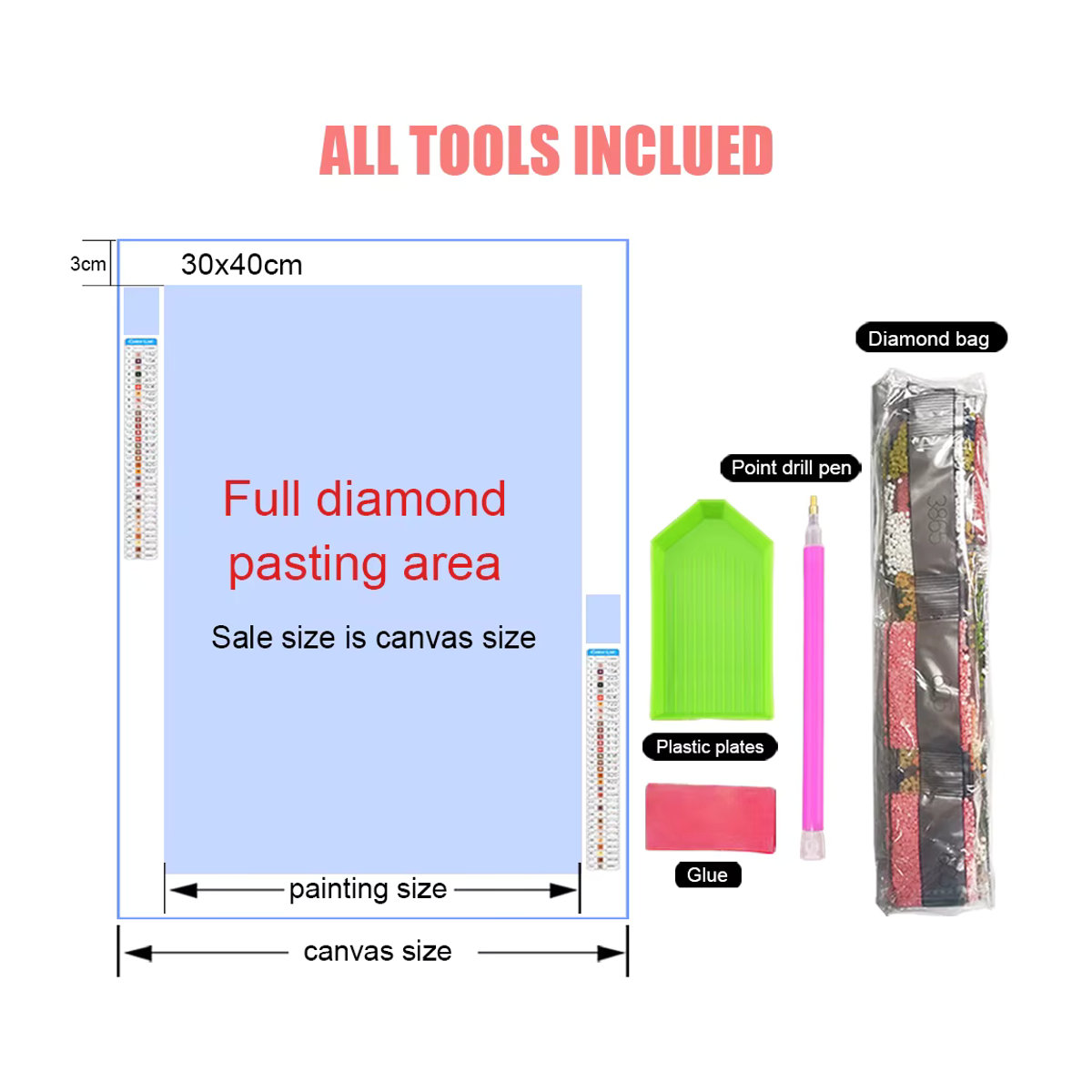 QIZITENG Diamantmalerei Set Tiger und Schmetterling 5D DIY Kreuzstich Kit Rund, Mehrfarbig - Bild 2