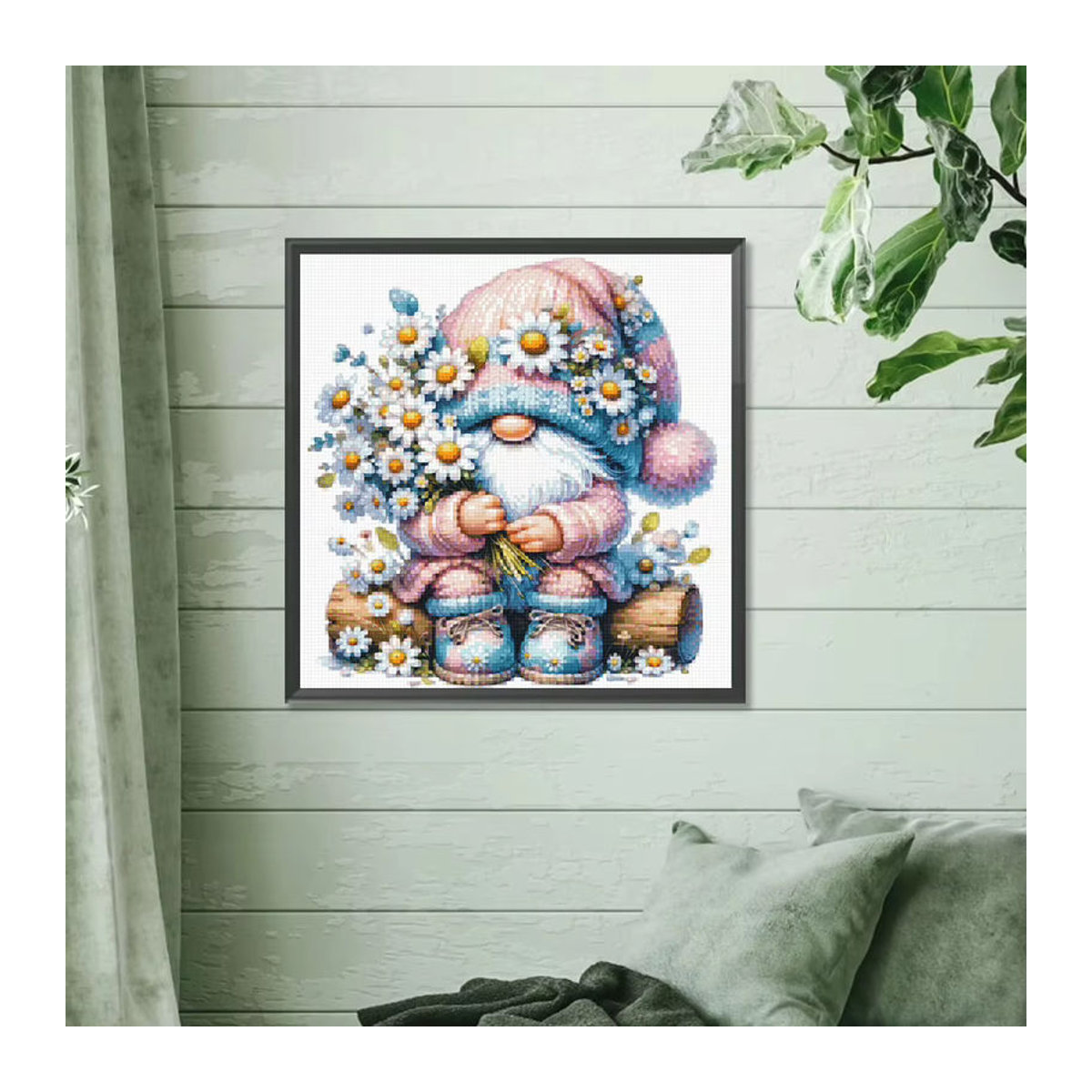 QIZITENG Diamond Painting Set mit niedlichen Obst-Gnom Motiven, 5D DIY Kreuzstich Kit mit runden Steinen, mehrfarbig - Bild 2
