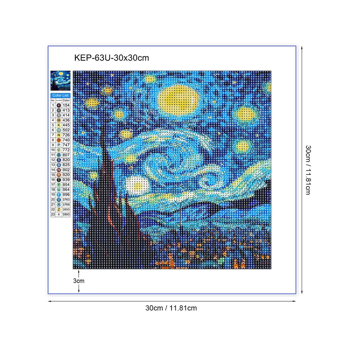QIZITENG Diamond Painting Set Sternenhimmel Landschaft Abstract Mehrfarbig Quadratisch - Bild 3