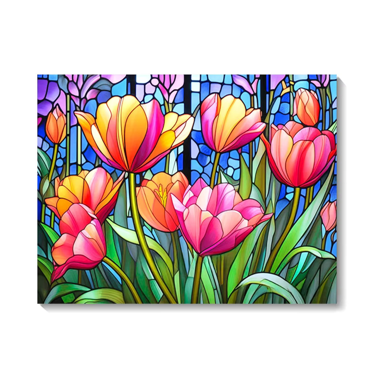 QIZITENG Diamond Painting Set Tulpen und Rosen Bouquet als Mosaik Kreuzstich Kit in Mehrfarbig zur Wandmontage - Bild 4