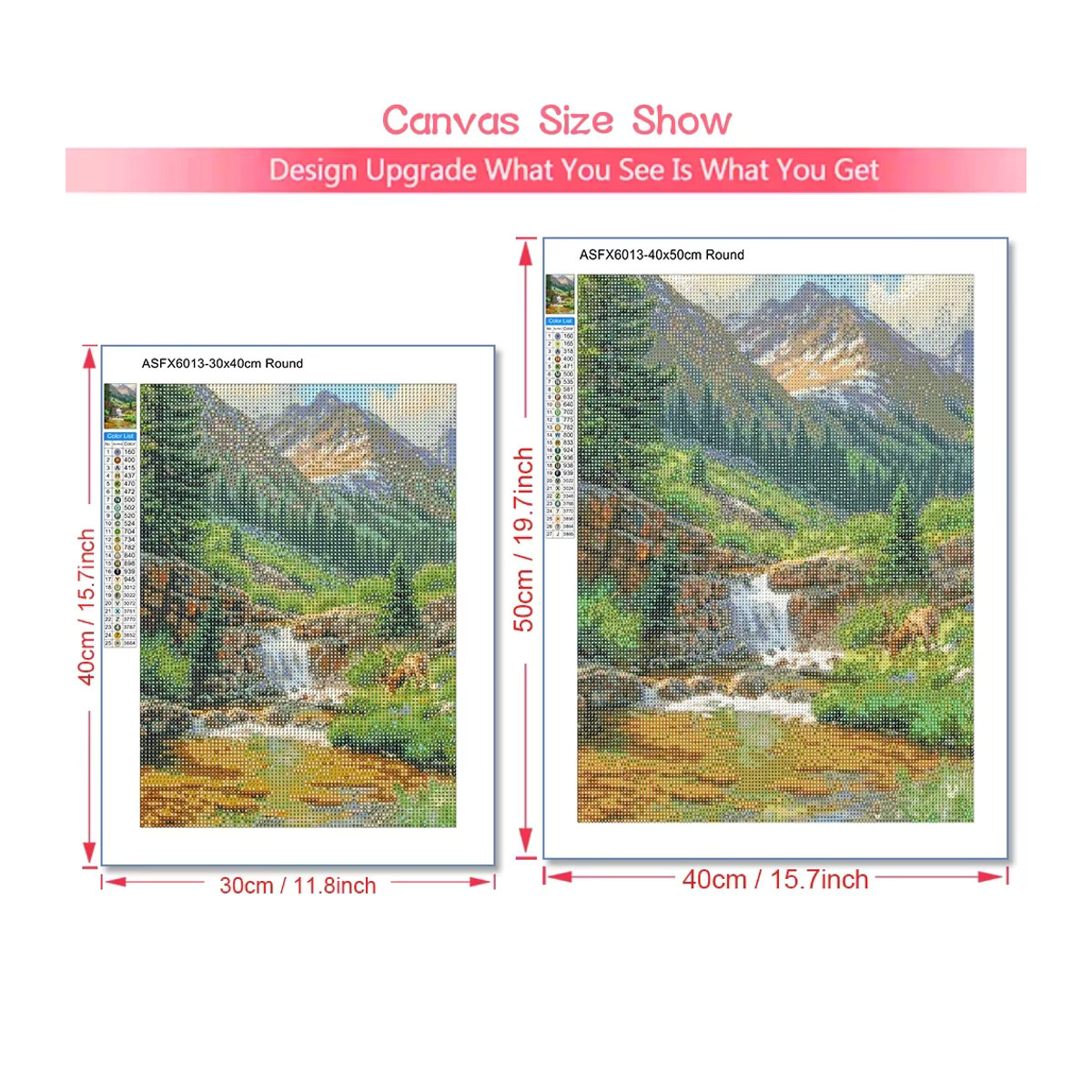QIZITENG DIY 5D Diamant Malerei Set Landschaft Wald Mosaik Kunst Bild mit Strass Steinen in Mehrfarbig und Rundform - Bild 2