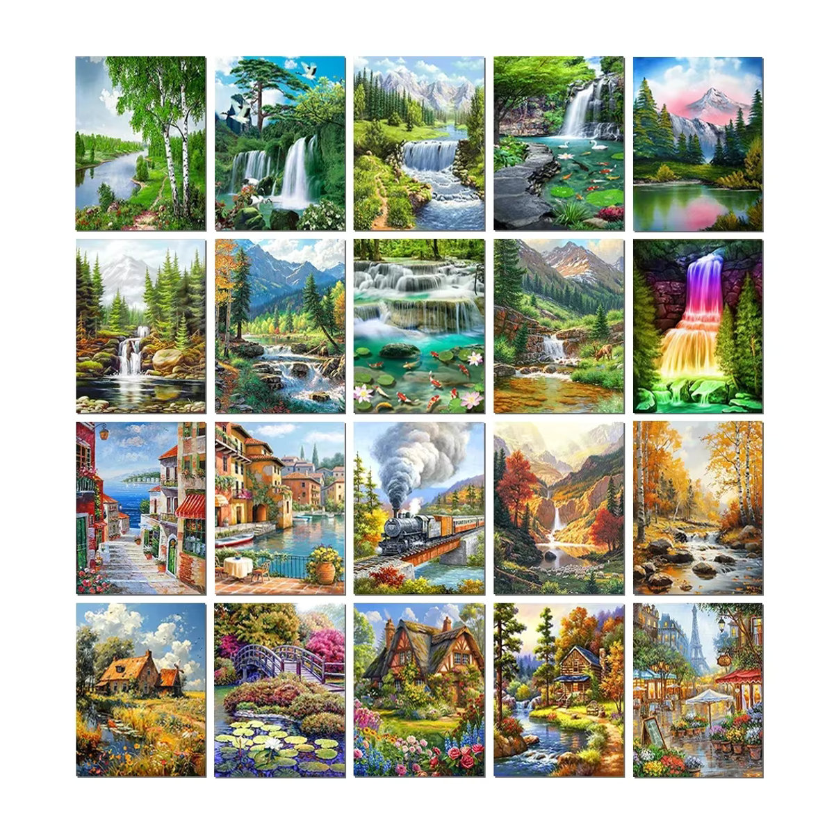 QIZITENG DIY 5D Diamant Malerei Set Landschaft Wald Mosaik Kunst Bild mit Strass Steinen in Mehrfarbig und Rundform - Bild 3