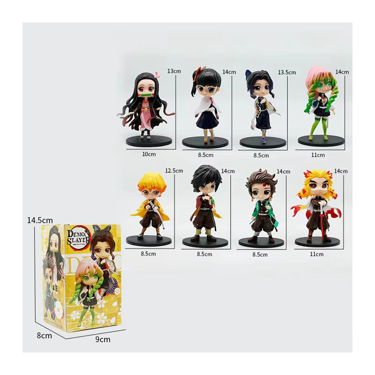 Qposket Anime Figur Demon Slayer PVC Modellspielzeug mehrfarbig Höhe: 14 cm - Bild 6