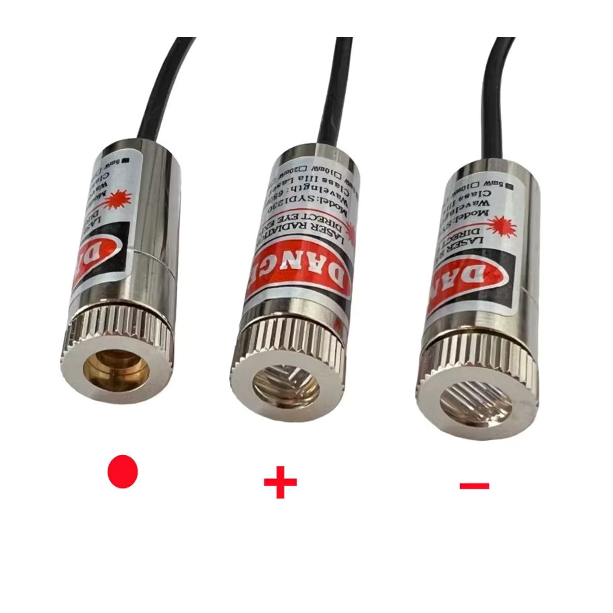 QSZNTEC Industrielles Lasermodul mit einstellbarem Fokus, Roter Diodenlaser 650nm, 5mW, Kupfer-Positionierungskopf mit USB-Kabel, Farbe: Rot/Silber - Bild 2