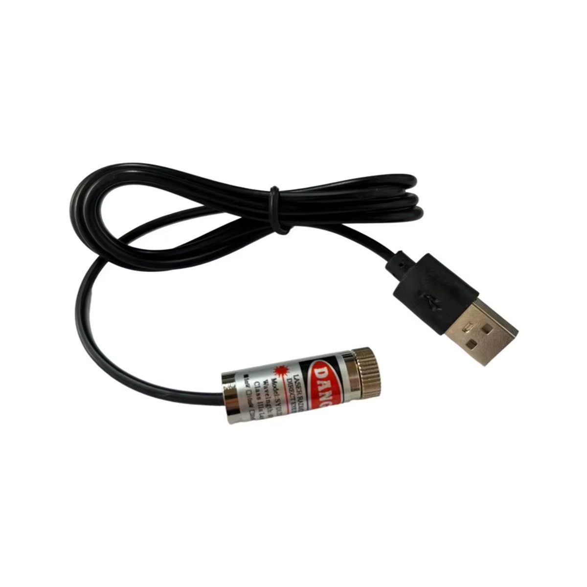 QSZNTEC Industrielles Lasermodul mit einstellbarem Fokus, Roter Diodenlaser 650nm, 5mW, Kupfer-Positionierungskopf mit USB-Kabel, Farbe: Rot/Silber - Bild 5