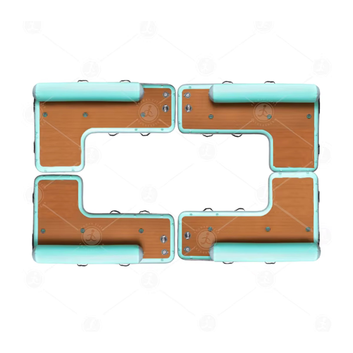 Quadratische aufblasbare Schwimmplattform für Pool und Yacht als Freizeit Insel und Luftmatratze - Bild 6