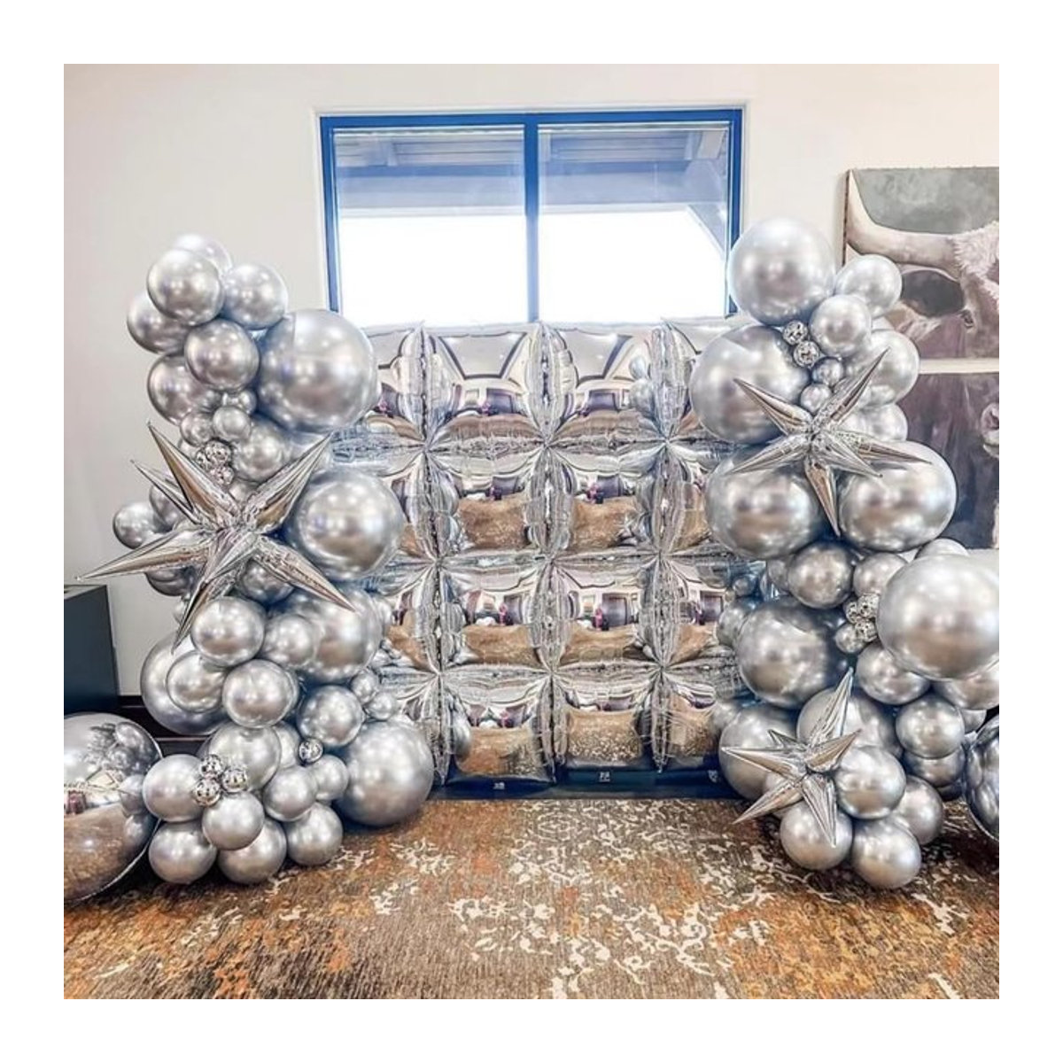 Quadratischer Aluminiumfolienballon in Silber für deine Geburtstagsfeier-Dekoration - Bild 1