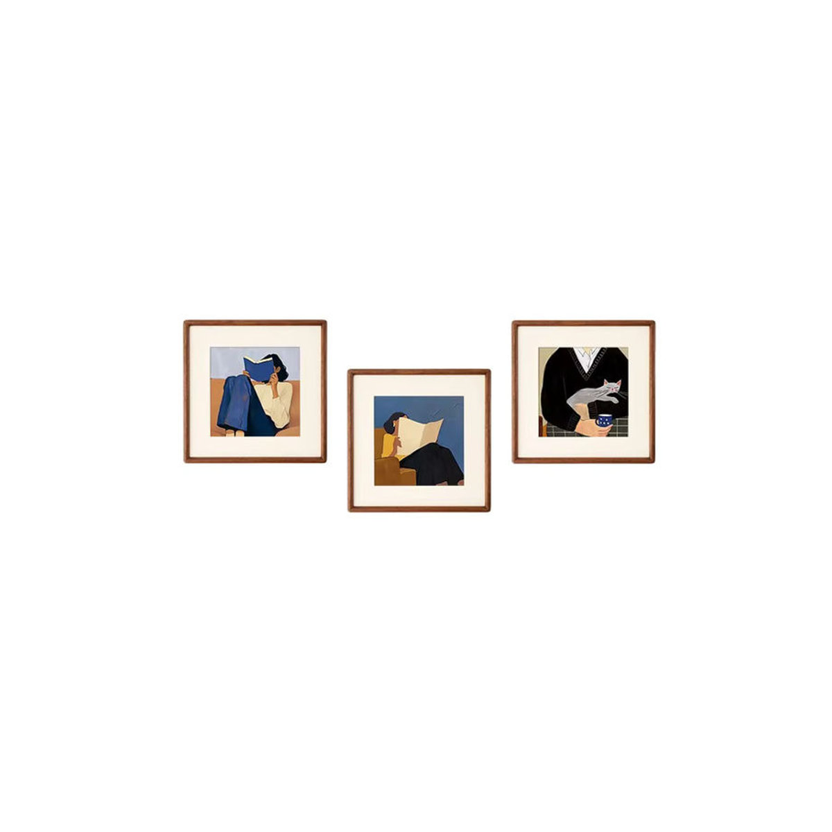 Quadratischer Bilderrahmen aus massivem Holz von ANGDUO in Schwarz und Braun, minimalistisches Design für deine Dekoration, B/H: 10 x 10 cm - Bild 2