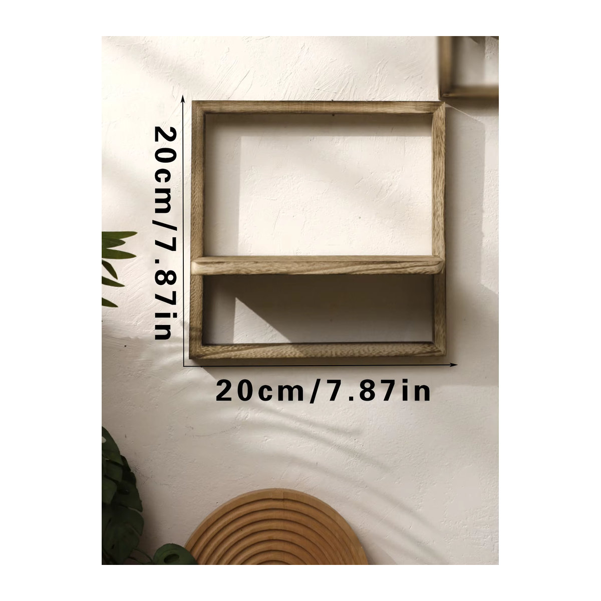 Quadratisches Holz-Ausstellungsregal in Braun im Bohemian-Stil, wandmontiert, B/T/H: 20 x 20 x 20 cm - Bild 6
