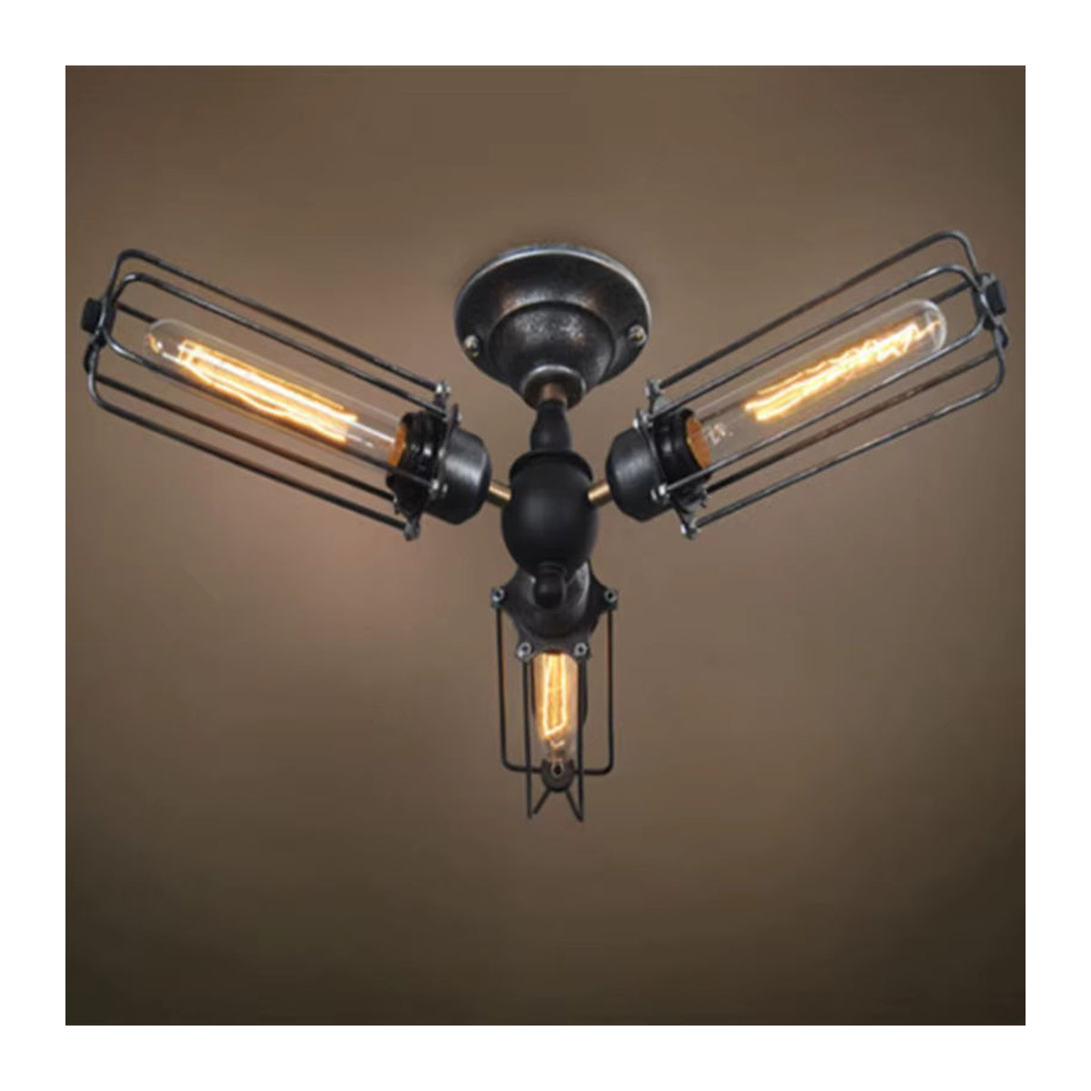 Queen Lifedecor Industrielle Deckenleuchte im Vintage Steampunk Design aus Metall in Schwarz - Bild 2