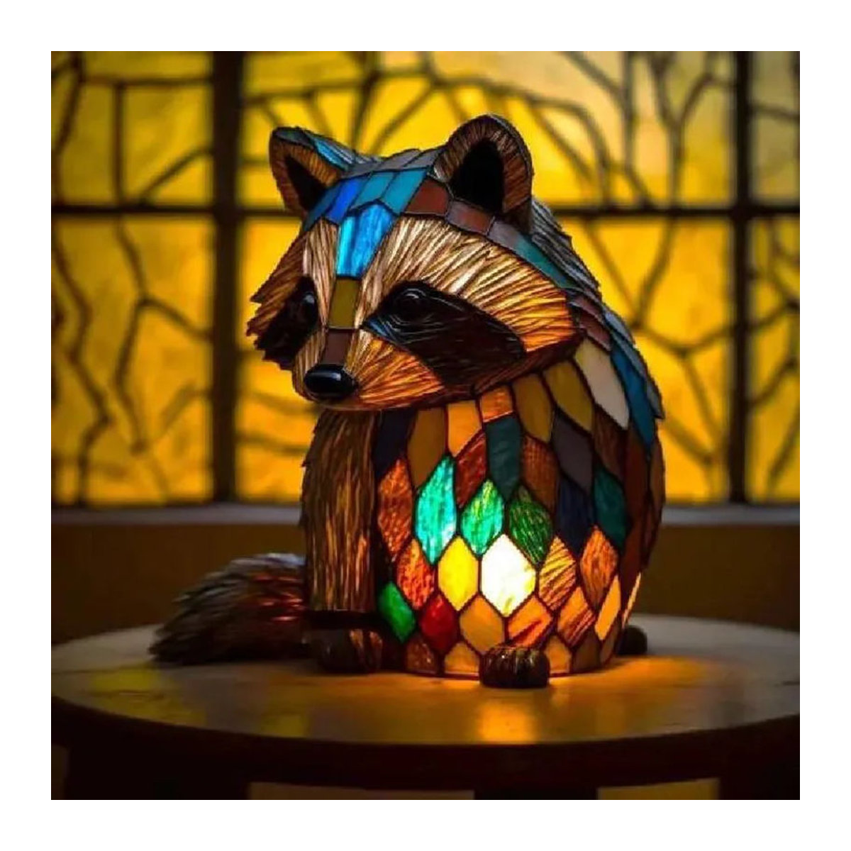 QuillQuest LED Nachtlicht Ornament aus buntem Kunstharz als dekorative Nachttischlampe - Bild 4