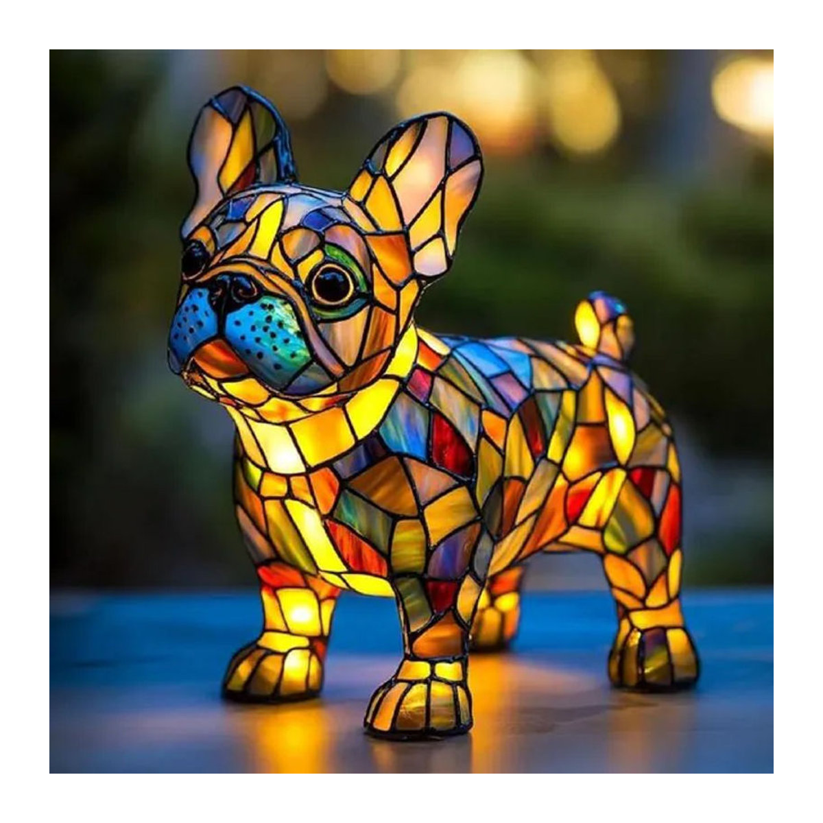QuillQuest LED Nachtlicht Ornament aus Kunstharz in Bunt mit Tierfiguren - Bild 1