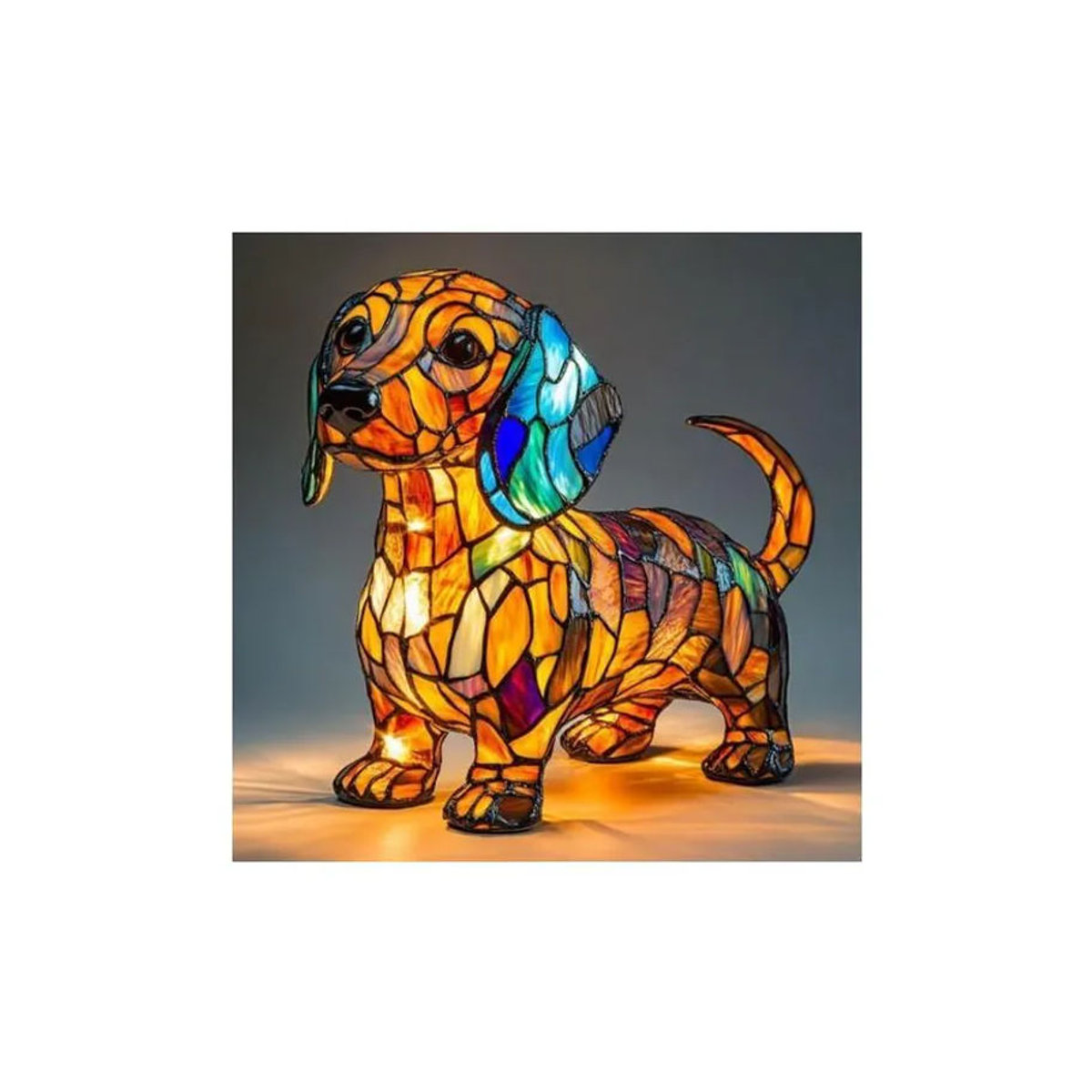 QuillQuest LED Nachtlicht Ornament aus Kunstharz in Bunt mit Tierfiguren als Nachttischlampe - Bild 3