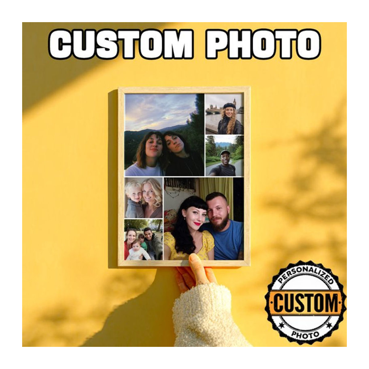 Quizou All-in-One Collage Leinwandposter für Fotos, rahmenloses Wandbild für Familie und Paare, mehrfarbig - Bild 1