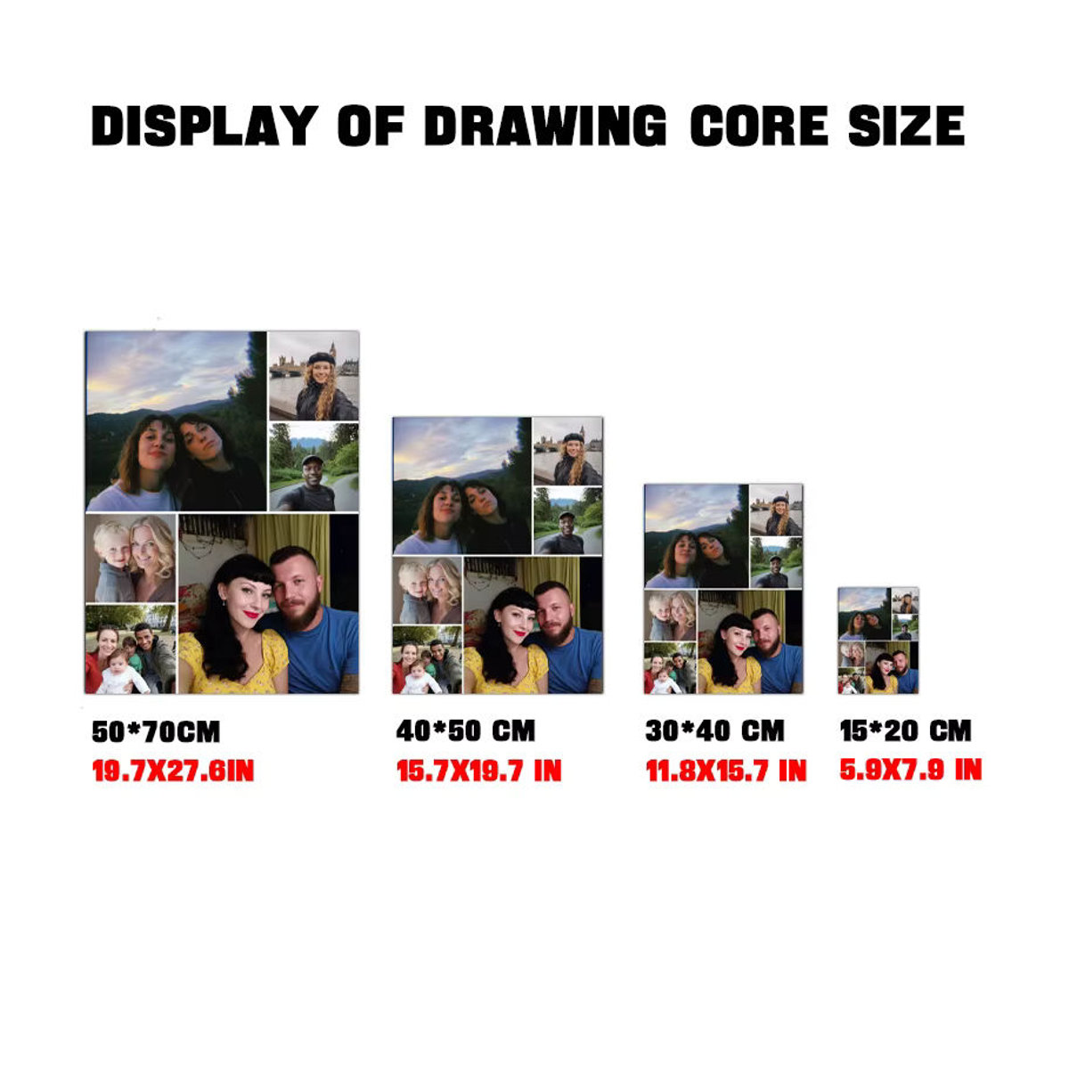 Quizou All-in-One Collage Leinwandposter für Fotos, rahmenloses Wandbild für Familie und Paare, mehrfarbig - Bild 4
