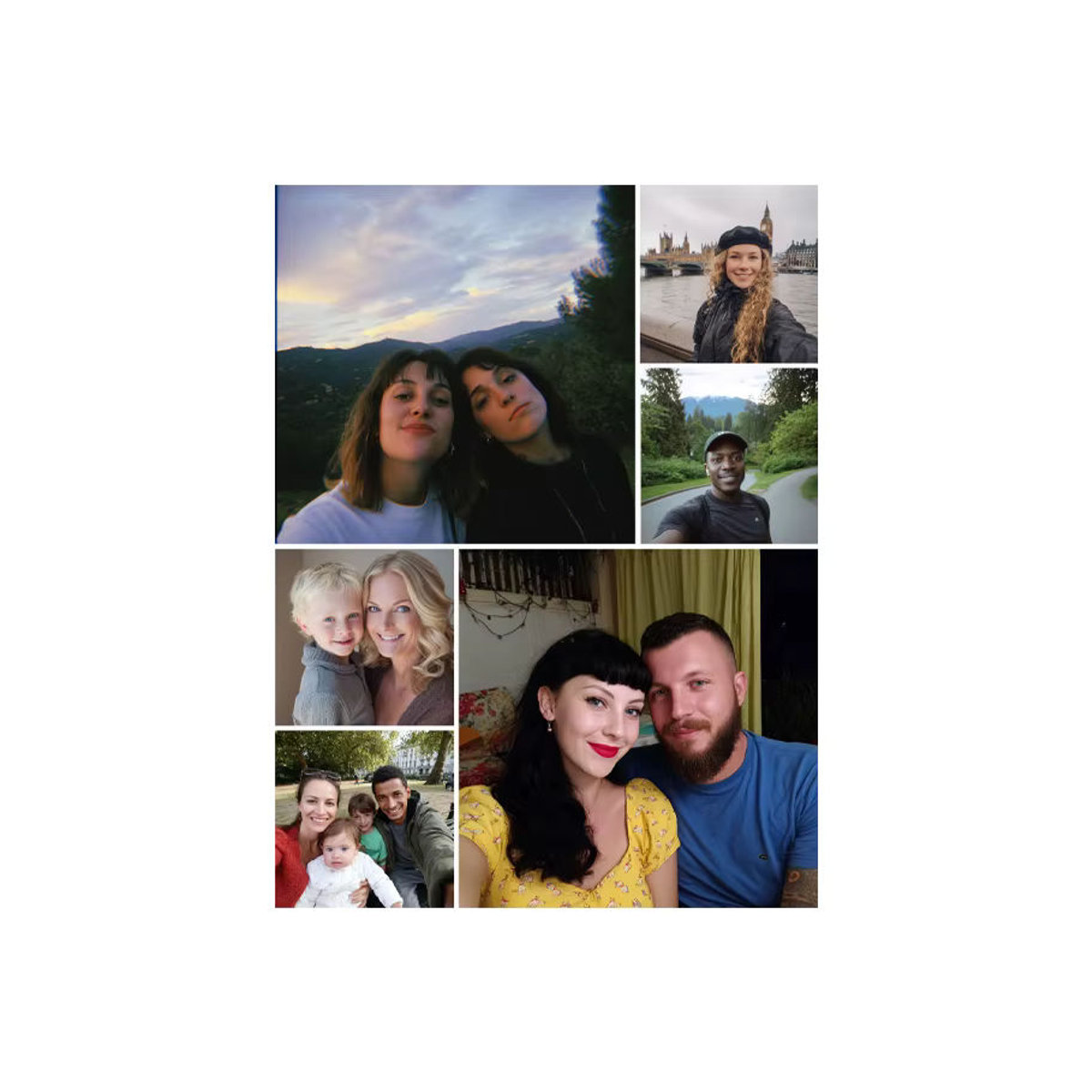 Quizou All-in-One Collage Leinwandposter für Fotos, rahmenloses Wandbild für Familie und Paare, mehrfarbig - Bild 6