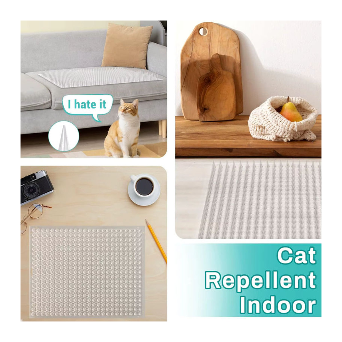 Qumao Network Katzenabwehrmatte mit Spikes aus Kunststoff, wetterbeständige Anti-Katzen-Matte zur Tierabwehr - Bild 4