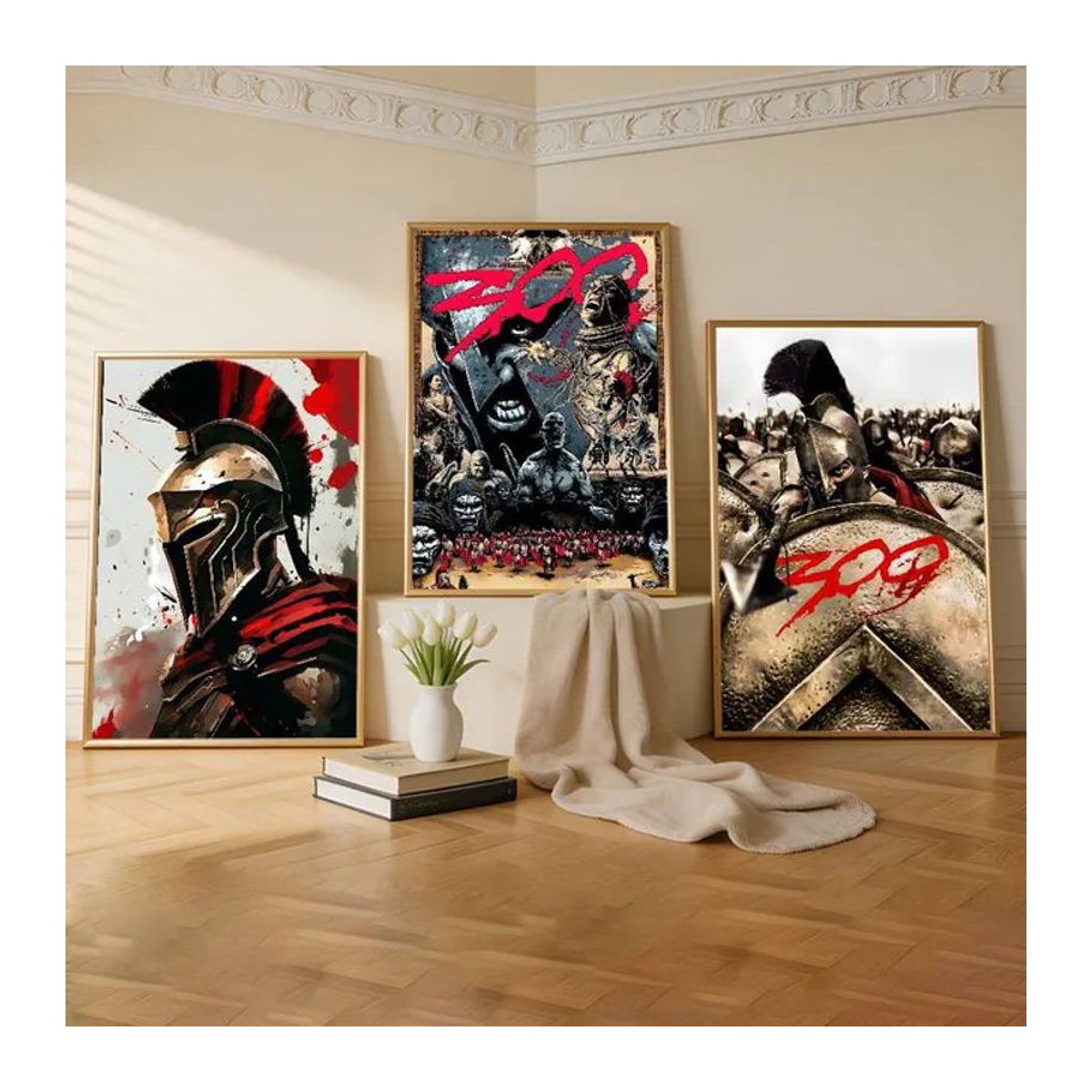 R-Retro Spartans Warrior Last Spartan Premium selbstklebender Wandaufkleber aus Papier, mehrfarbig, rechteckig - Bild 1