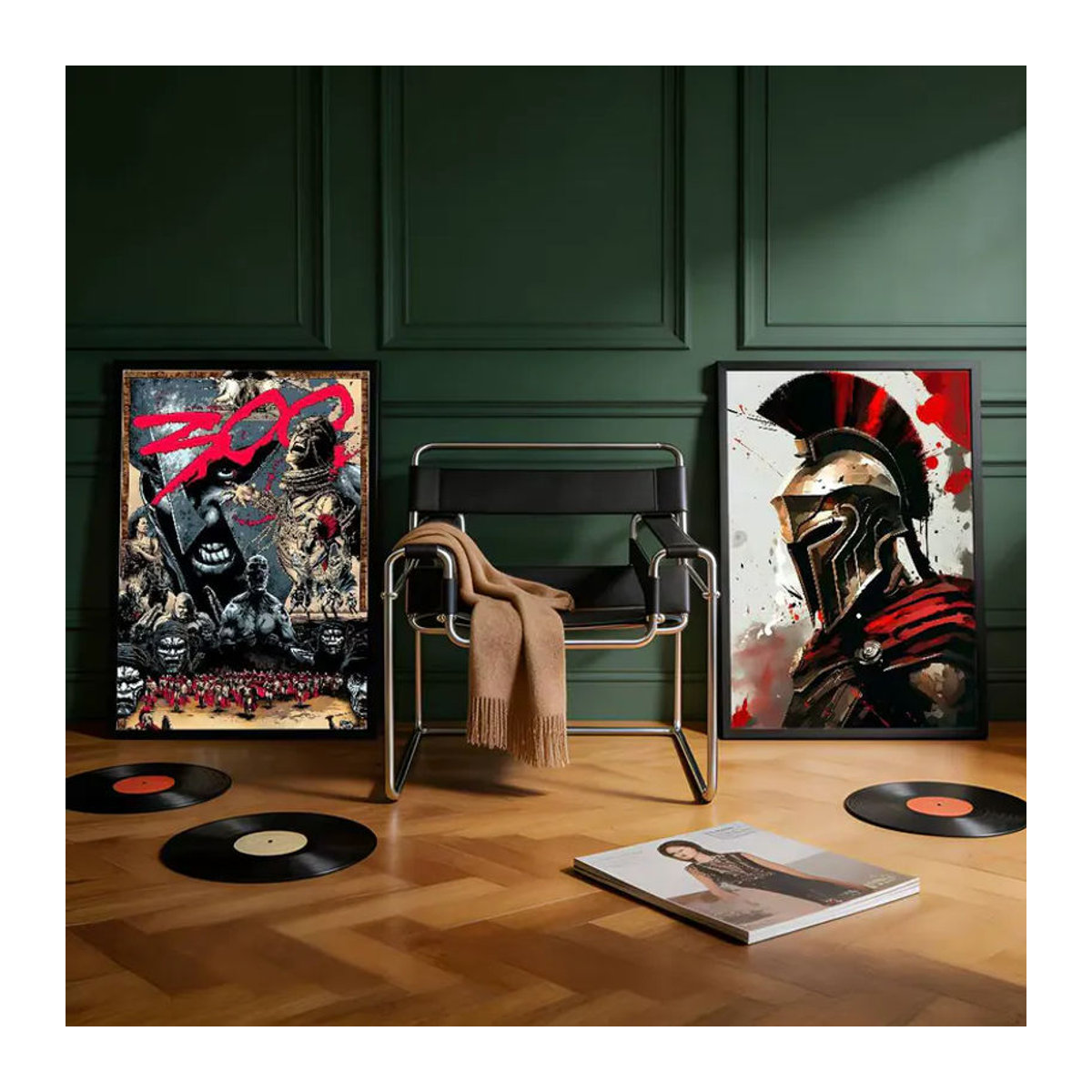 R-Retro Spartans Warrior Last Spartan Premium selbstklebender Wandaufkleber aus Papier, mehrfarbig, rechteckig - Bild 2