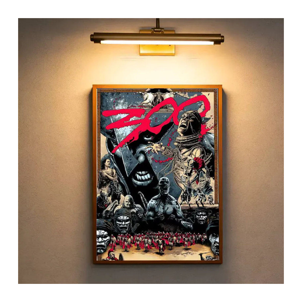R-Retro Spartans Warrior Last Spartan Premium selbstklebender Wandaufkleber aus Papier, mehrfarbig, rechteckig - Bild 3