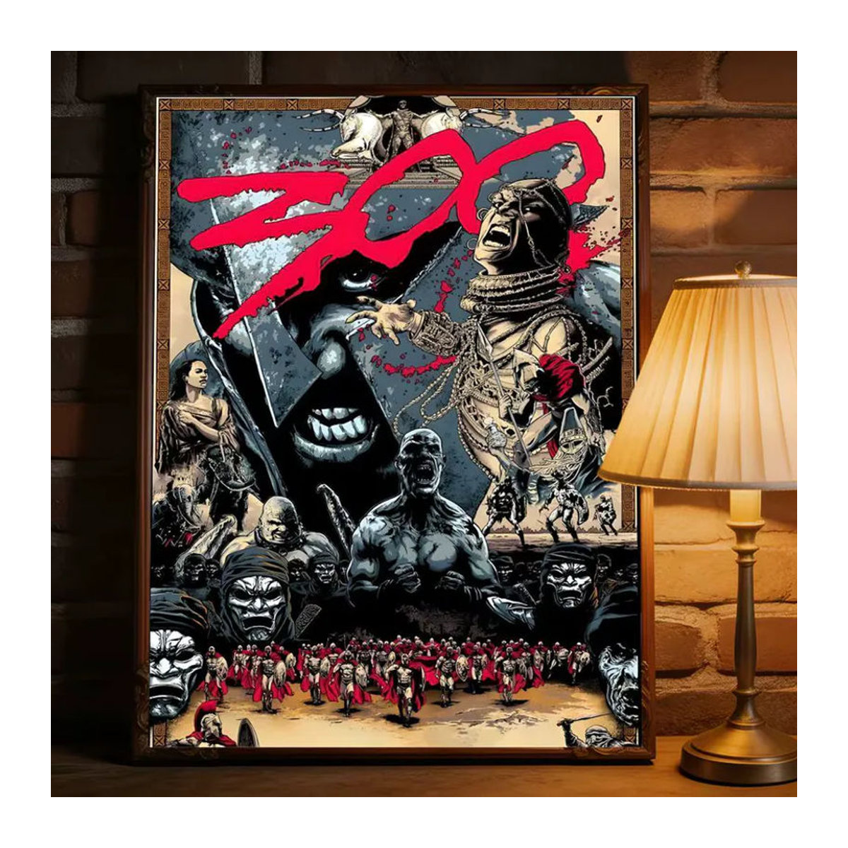R-Retro Spartans Warrior Last Spartan Premium selbstklebender Wandaufkleber aus Papier, mehrfarbig, rechteckig - Bild 5