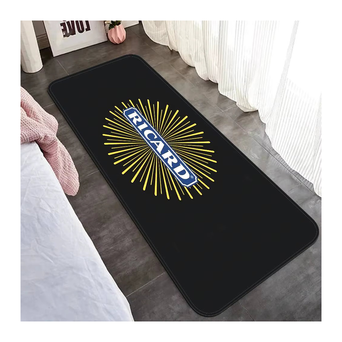 R-RicardS Fußmatte im Retro-Stil mit Logo, schwarz, rutschfester Teppich für Wohnzimmer und Küche - Bild 3