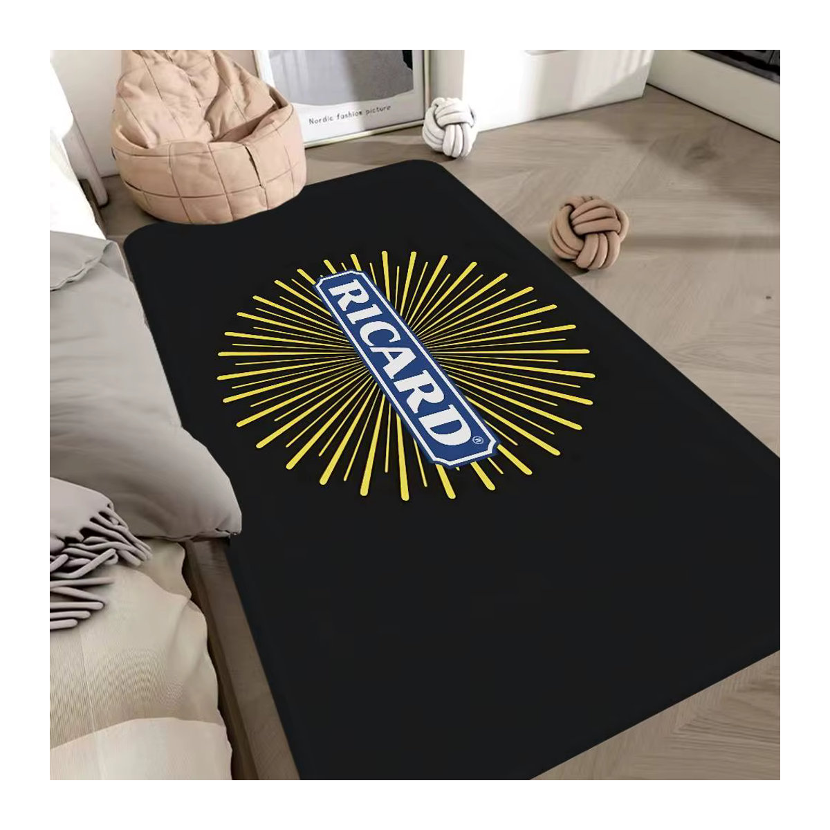 R-RicardS Fußmatte im Retro-Stil mit Logo, schwarz, rutschfester Teppich für Wohnzimmer und Küche - Bild 4