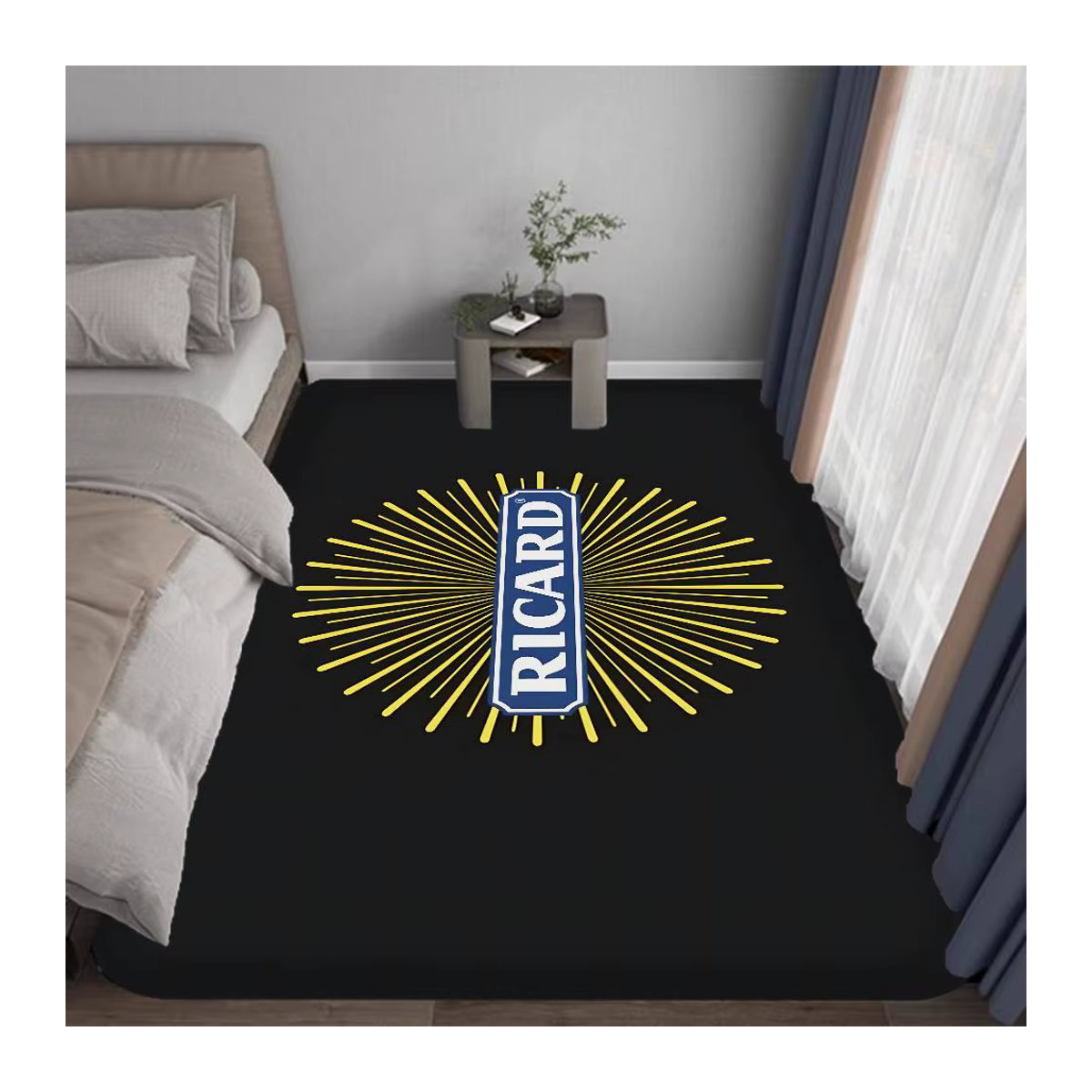 R-RicardS Fußmatte im Retro-Stil mit Logo, schwarz, rutschfester Teppich für Wohnzimmer und Küche - Bild 5