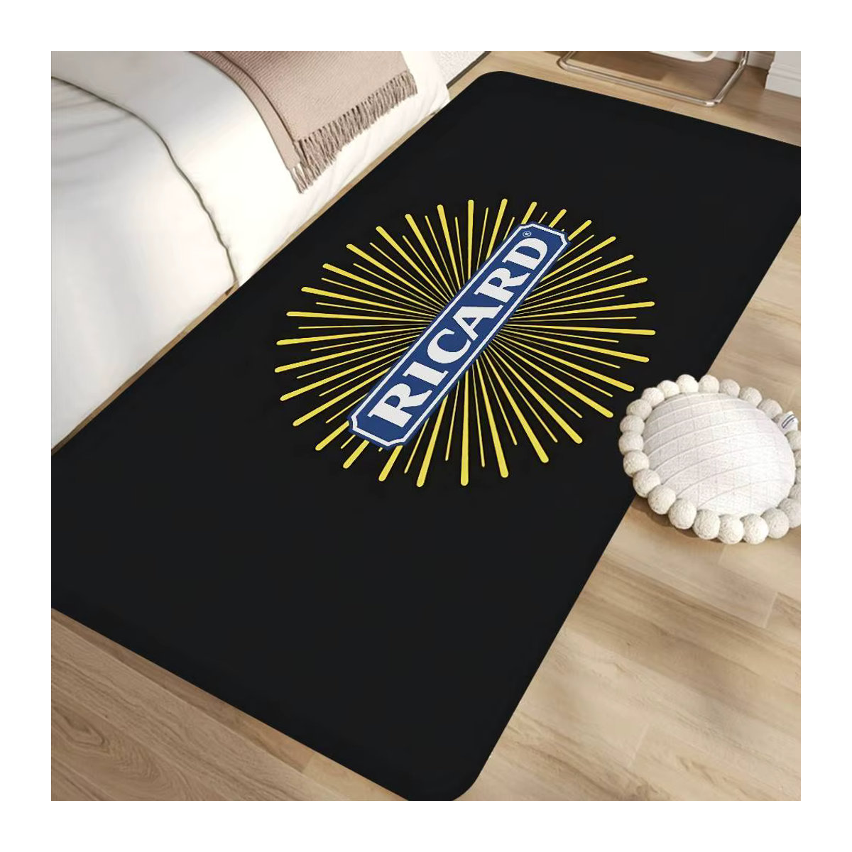 R-RicardS Fußmatte im Retro-Stil mit Logo, schwarz, rutschfester Teppich für Wohnzimmer und Küche - Bild 6