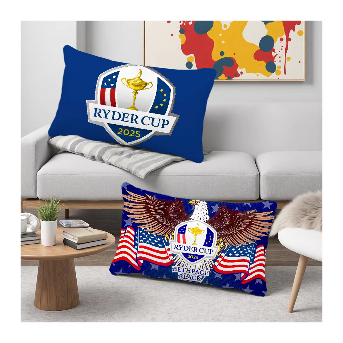 R-ryder Kunst Kissenbezug Rechteckig Mehrfarbig für Sofa und Wohnzimmer - Bild 3