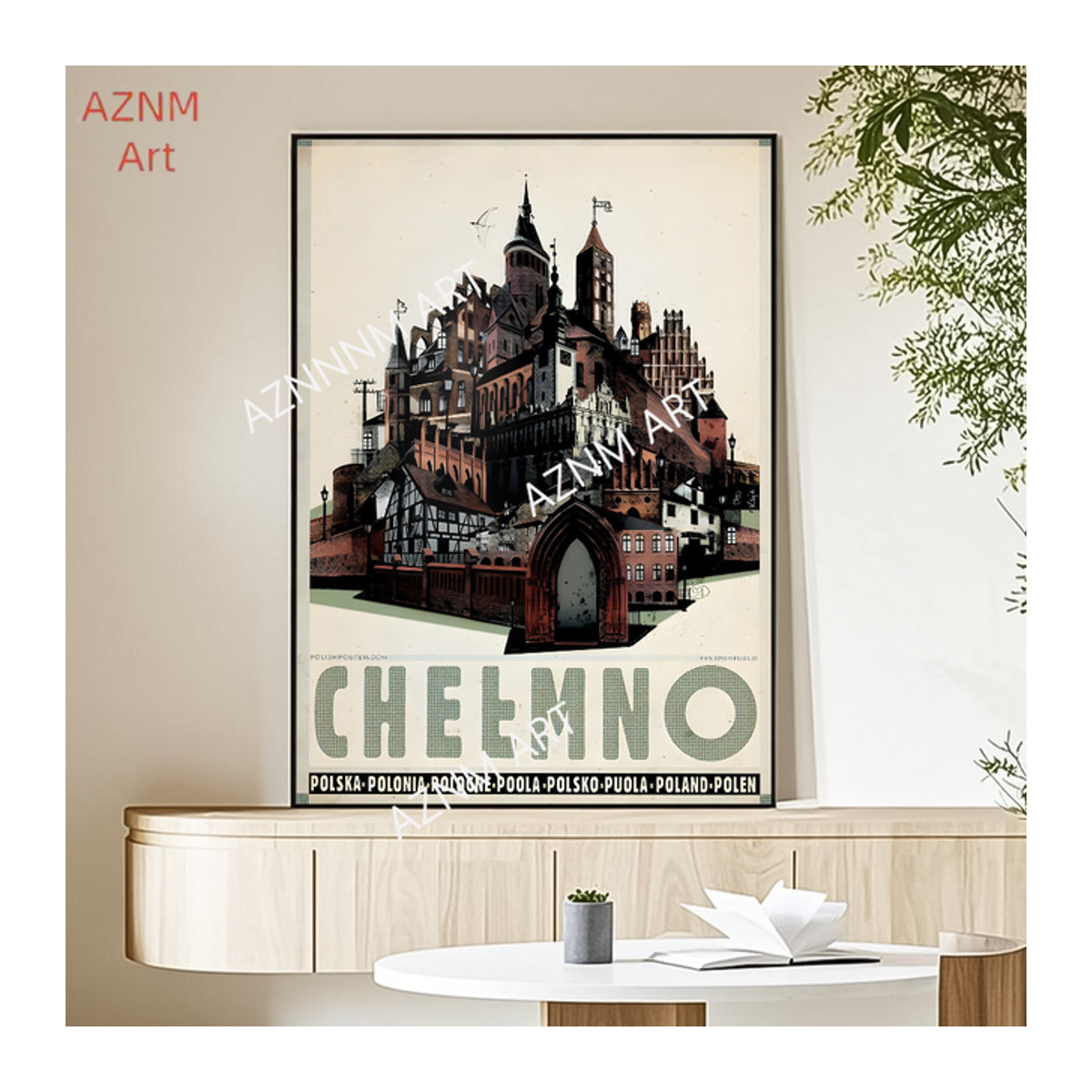 R-Ryszard Kaja Artworks Polnisches Poster in Vintage-Optik, mehrfarbige Wanddekoration aus Papier für dein Zuhause - Bild 1