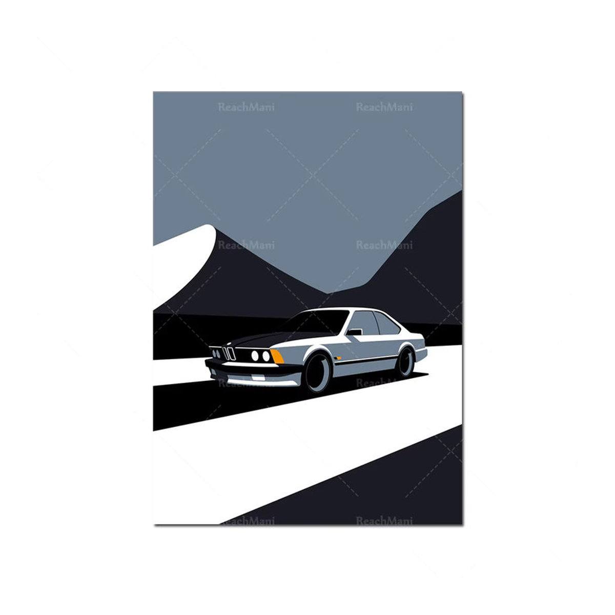 Rahmenloser HD-Kunstdruck Leinwandgemälde Klassisches 911 Auto Motiv in Hochformat, Mehrfarbig - Bild 3