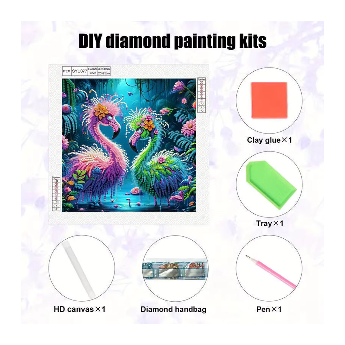 Rahmenloses Diamant-Malset mit Schwanenmuster zum Selbermachen, unregelmäßiges Diamond Painting Set in Mehrfarbig für die Wanddekoration - Bild 3
